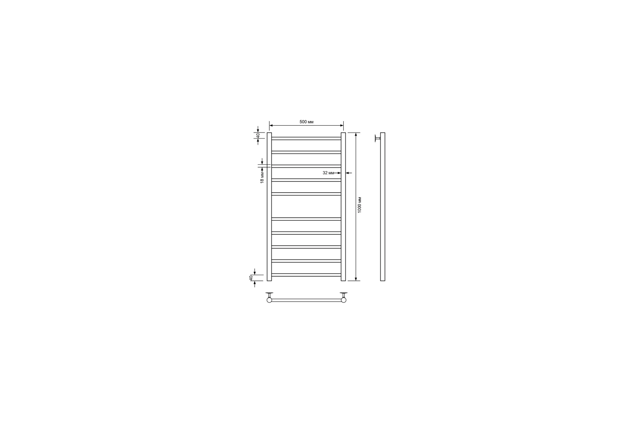 Полотенцесушитель водяной Comfysan Noumi W-10 100/50, хром 013967