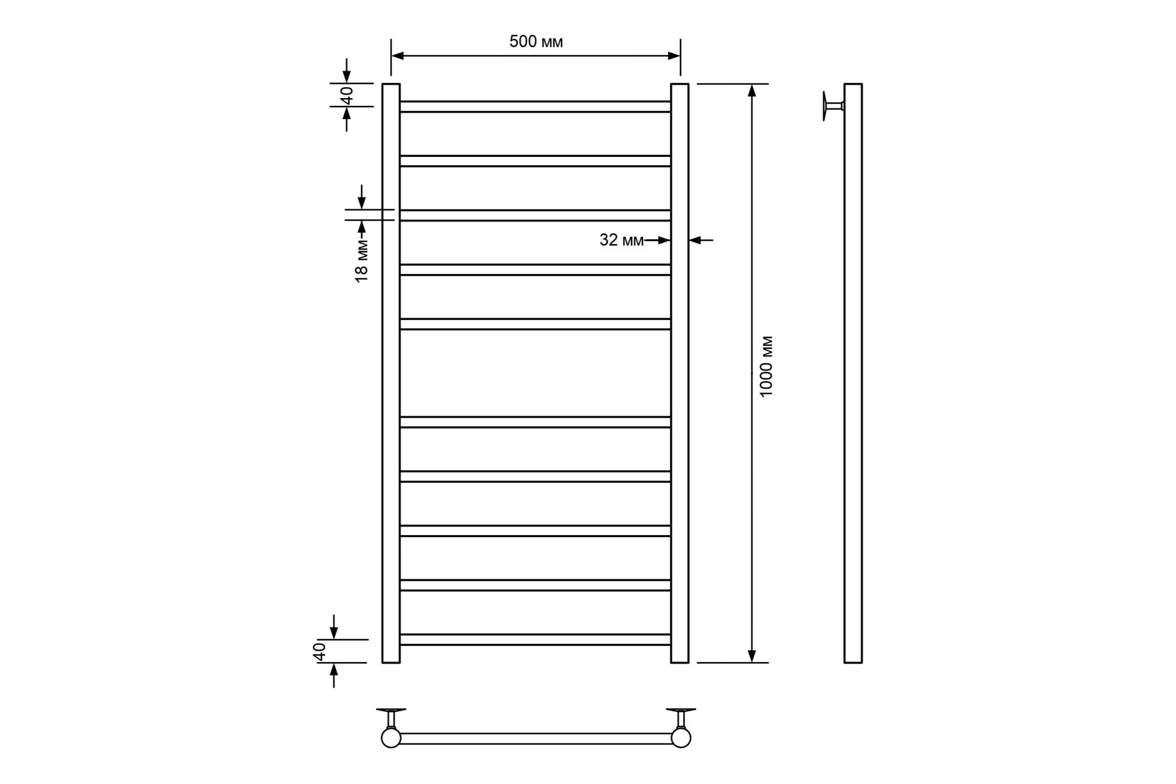 Водяной полотенцесушитель Comfysan Luce W-10 100/50, хром 013547