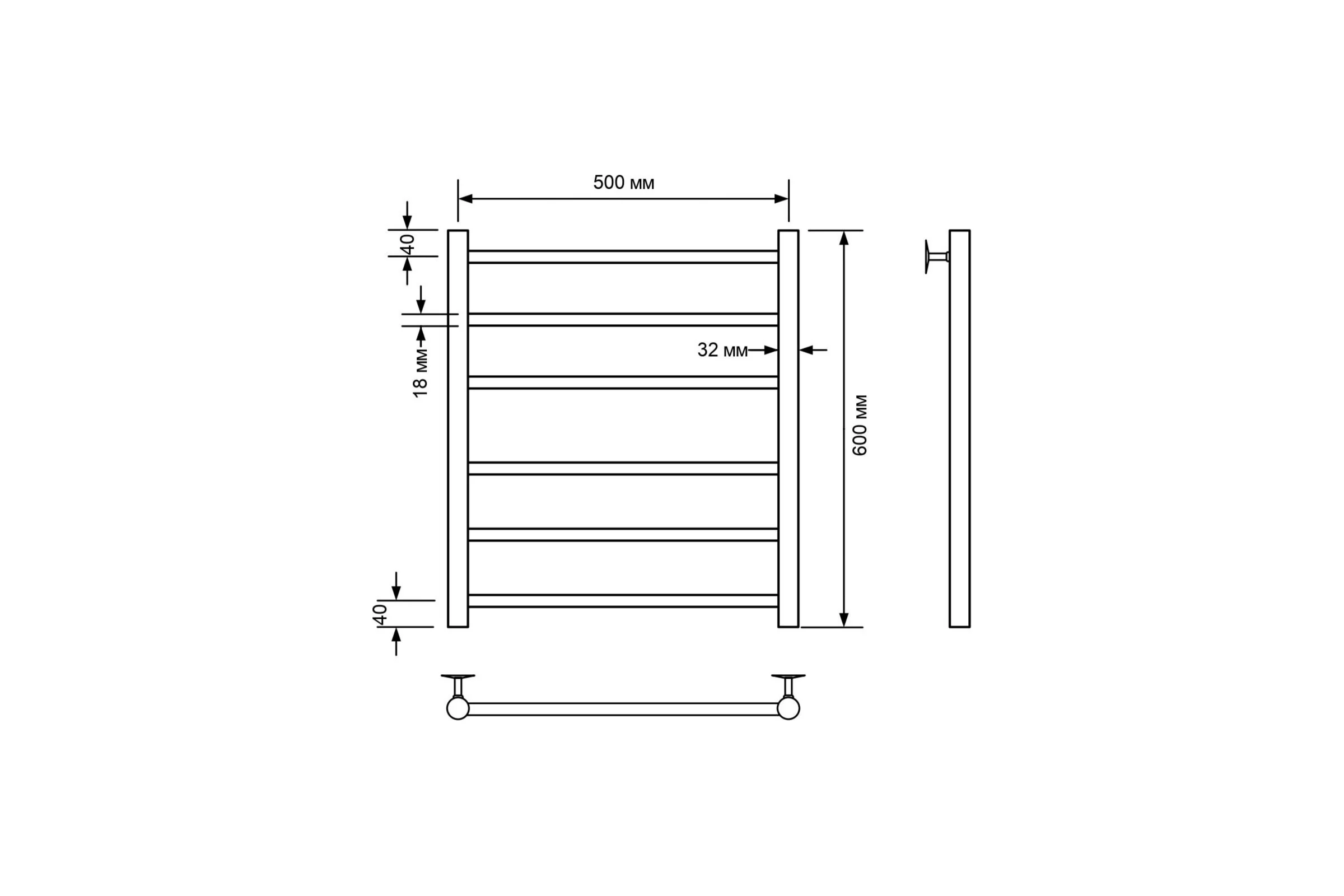 Водяной полотенцесушитель Comfysan Luce W-6 60/50, хром 013363