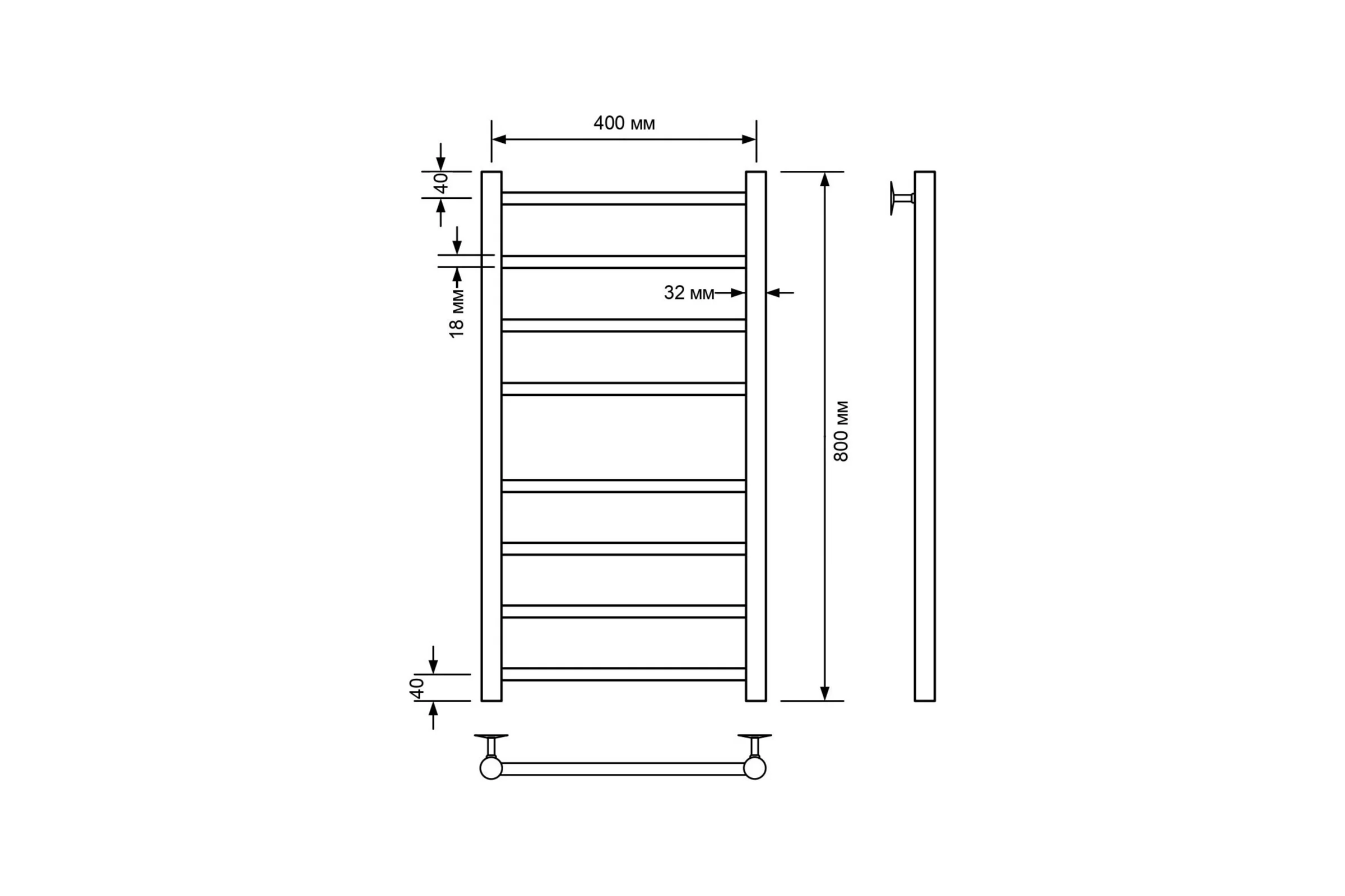 Водяной полотенцесушитель Comfysan Luce W-8 80/40, хром 013424