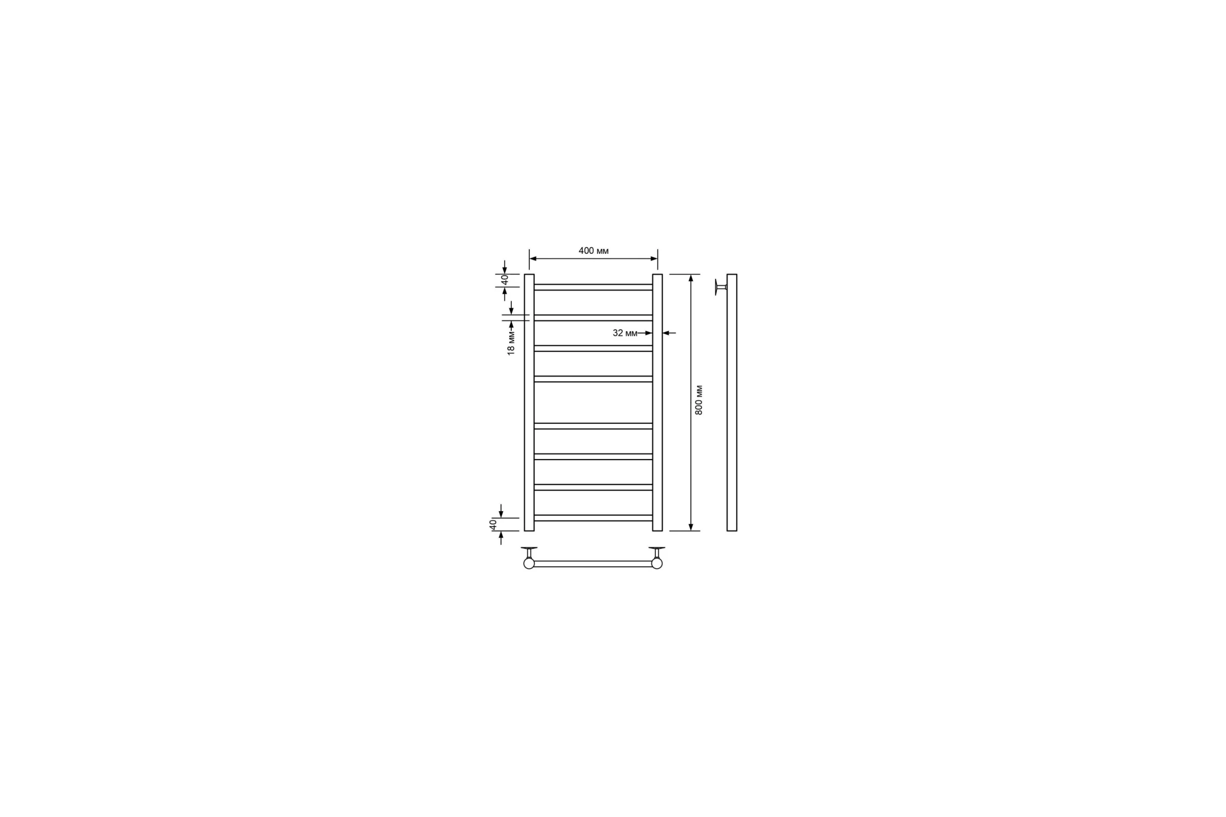 Полотенцесушитель водяной Comfysan Noumi W-8 80/40, хром 013783
