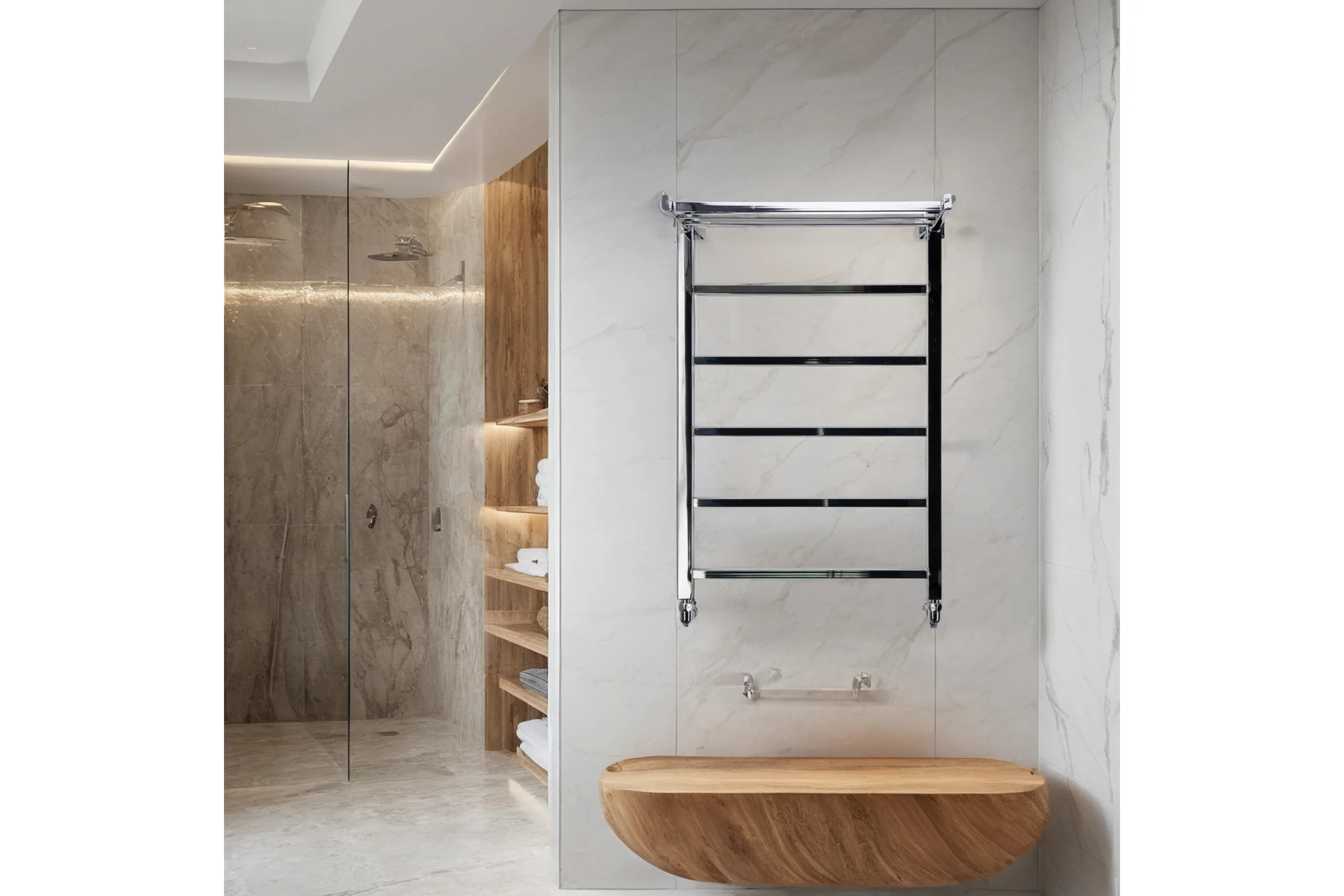 Водяной полотенцесушитель Comfysan Marte-K W-6 80/40 с полкой, хром 012588