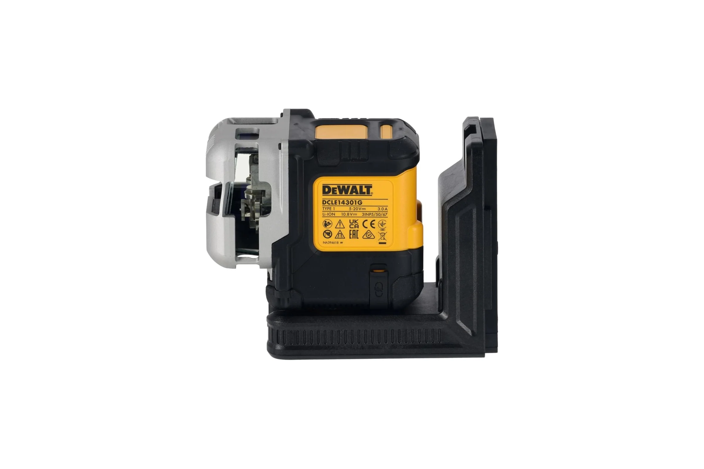 Аккумуляторный лазерный нивелир DEWALT DCLE14301GB, 10.8В, зеленый луч, 30м, со встроенной АКБ, в чехле DCLE14301GB-XJ