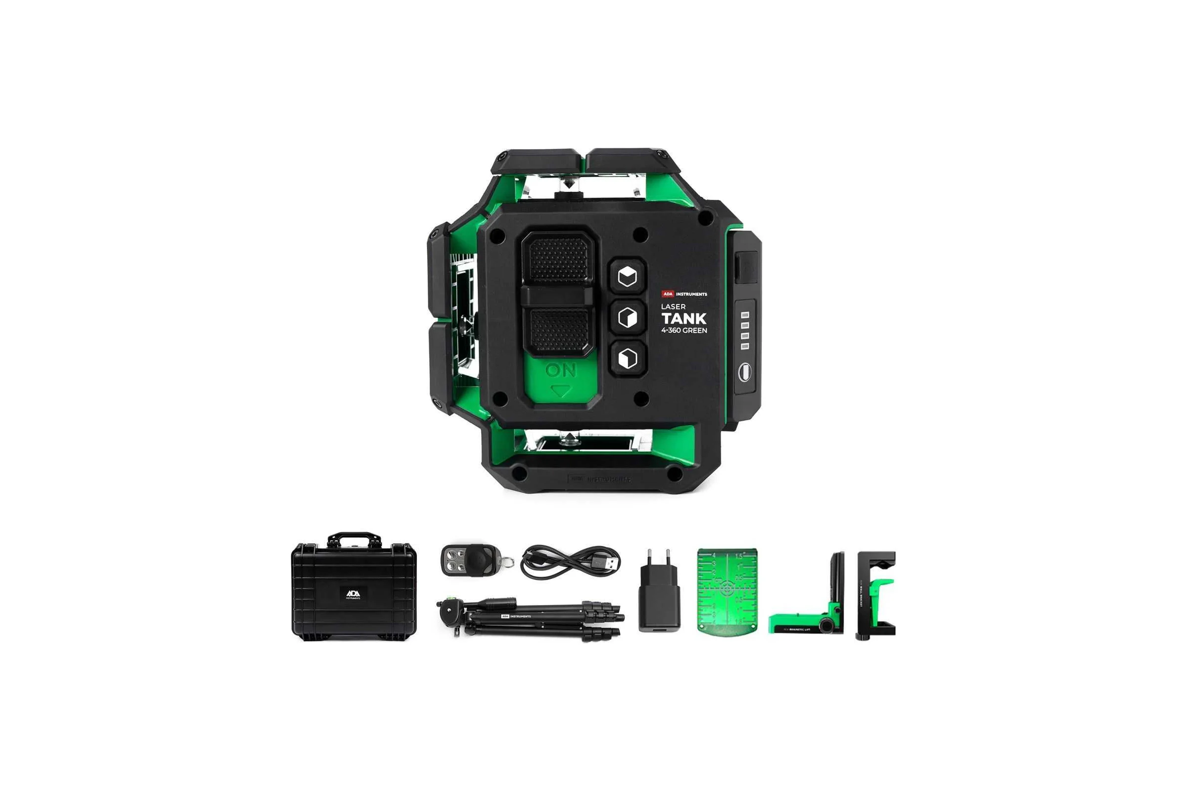 Лазерный уровень профессиональный ADA LaserTANK 4-360 GREEN Ultimate Edition с калибровкой А00632К