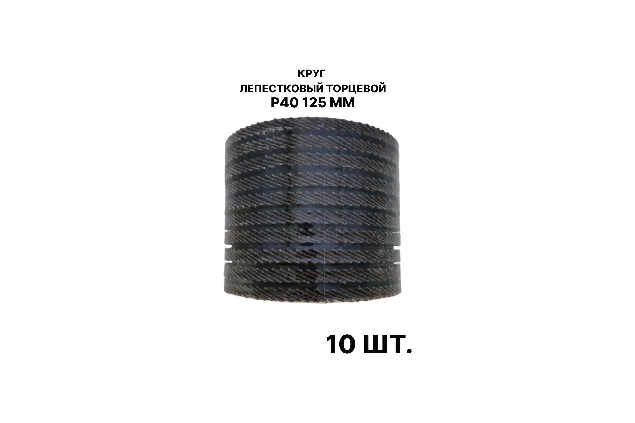 Круг лепестковый торцевой PREDA КЛТ P40 125 мм, 10 шт. KLT40