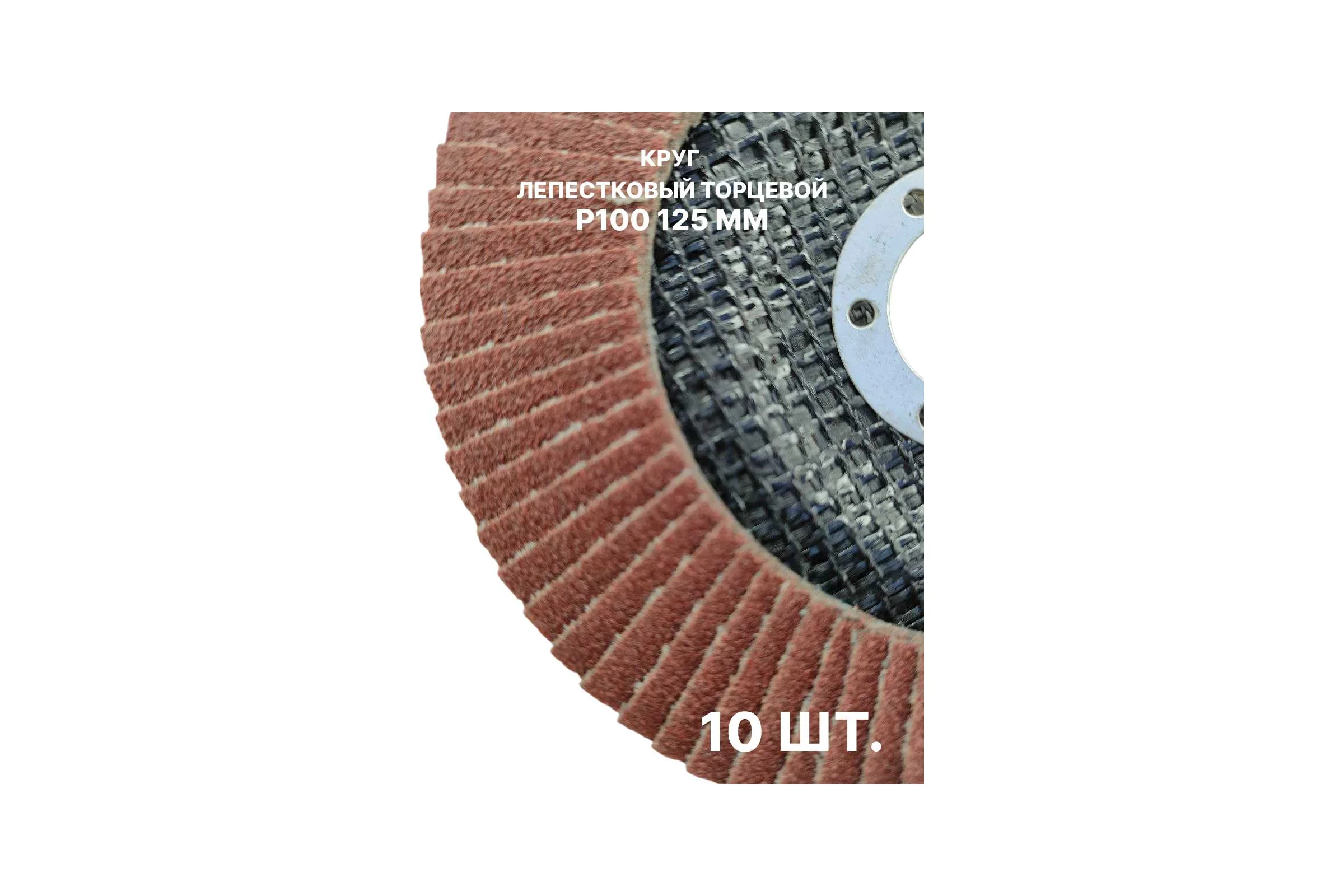Круг лепестковый торцевой PREDA КЛТ P100 125 мм, 10 шт. KLT100