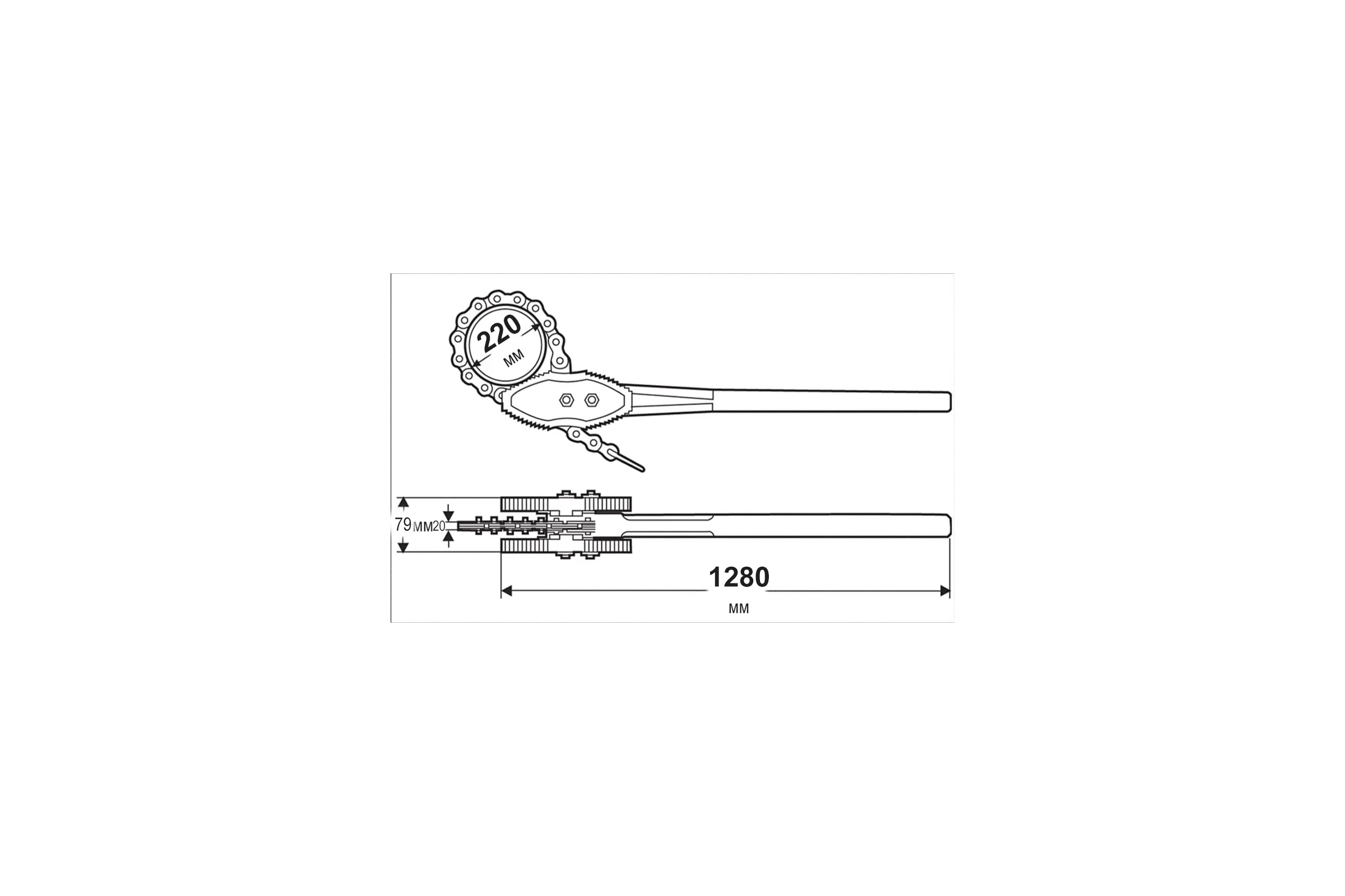 Цепной трубный ключ Rothenberger HEAVY DUTY 8 70246