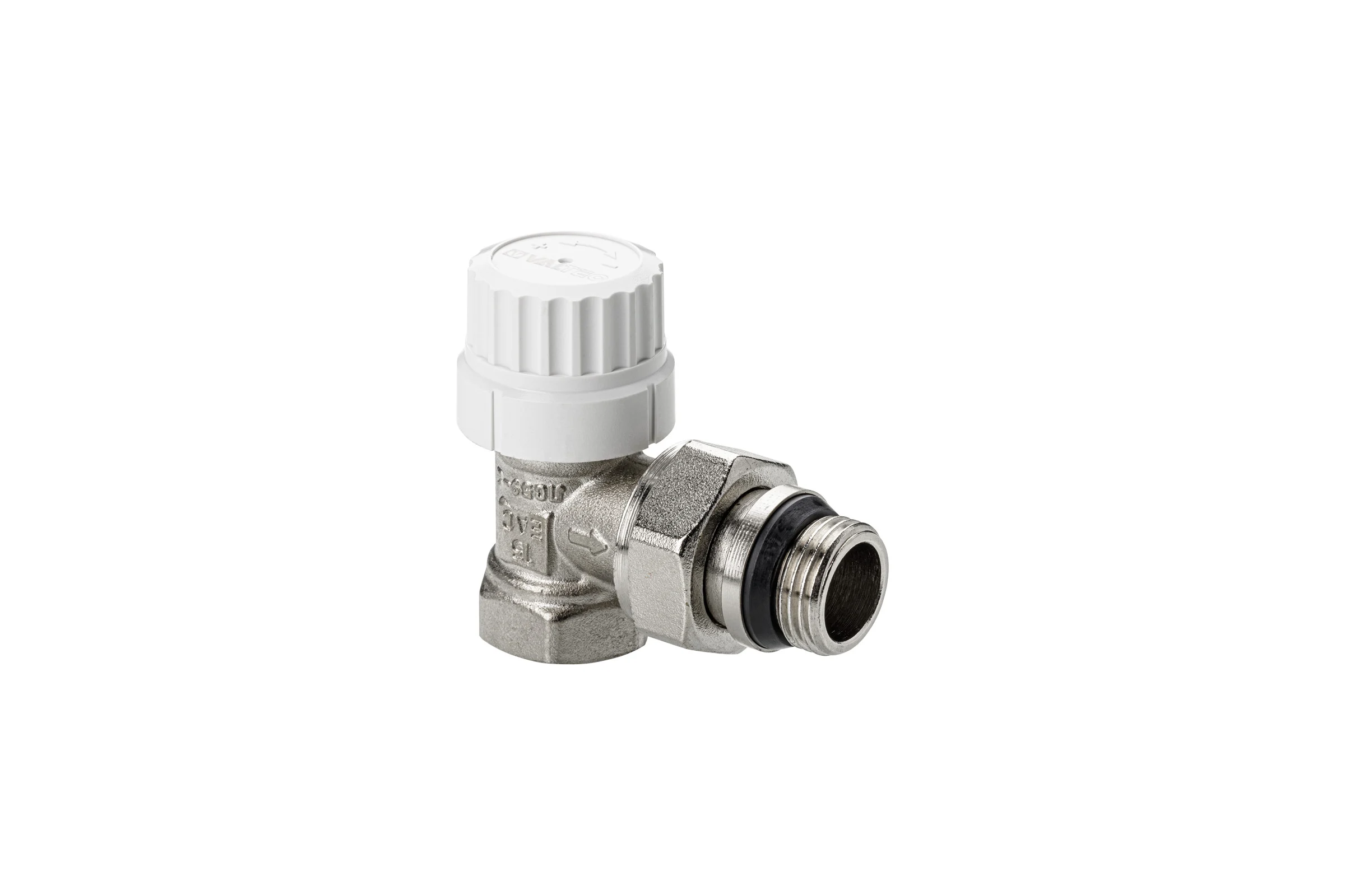 Клапан радиаторный угловой Valtec с преднастройкой DN15, 1/2 VT.037.NRC.04