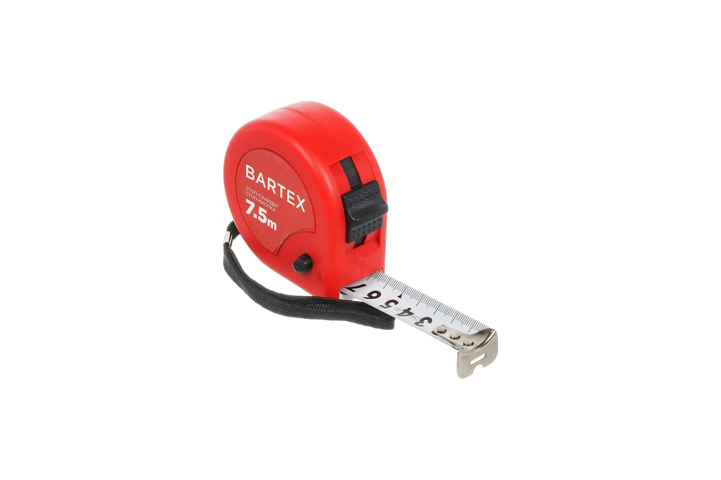 Рулетка BARTEX 7.5х25 мм, с фиксатором, + кнопка, M-58 310330