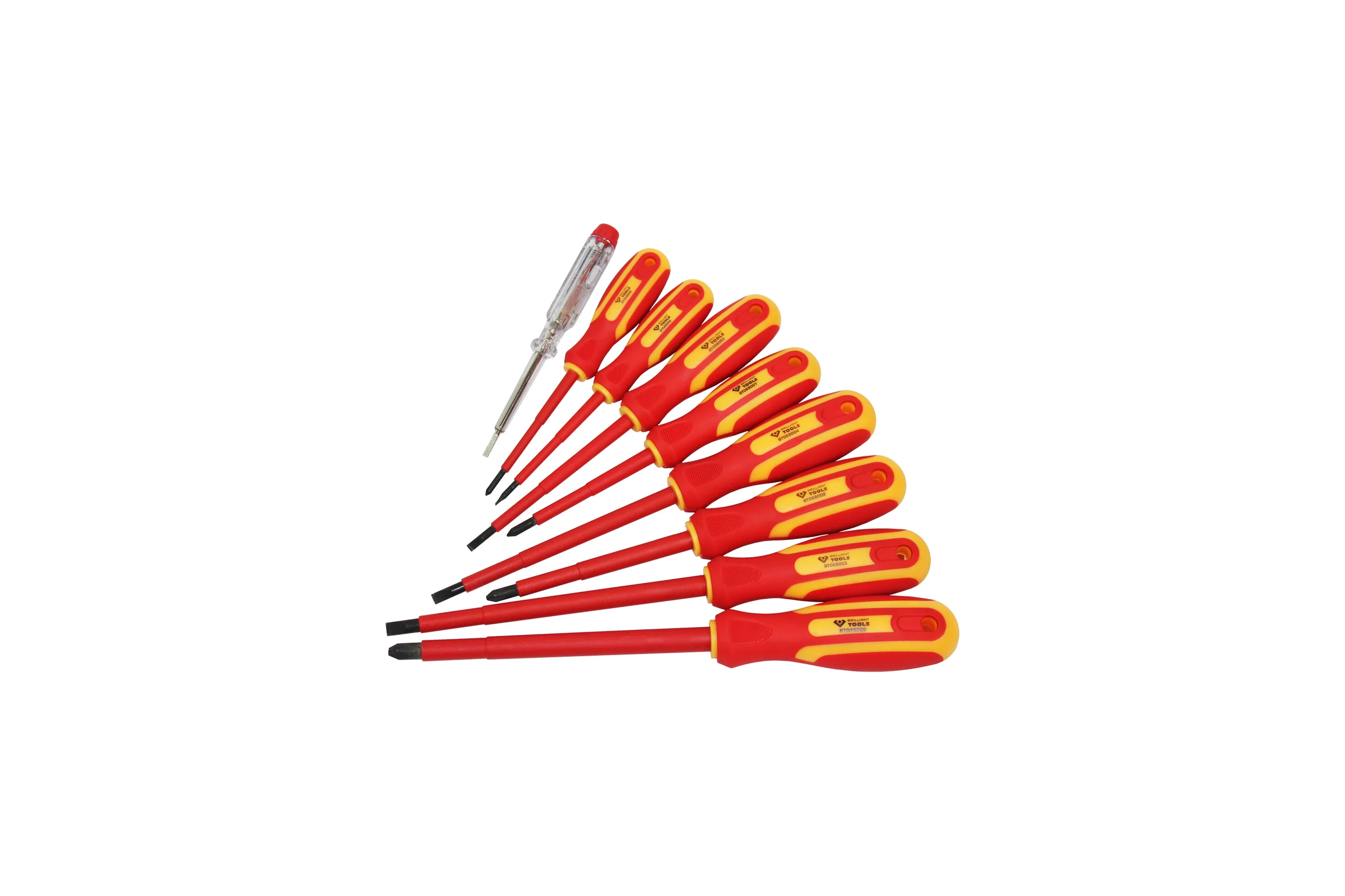 Набор отверток Brilliant Tools VDE SL шлицевые и PH Phillips 9 предметов BT068010