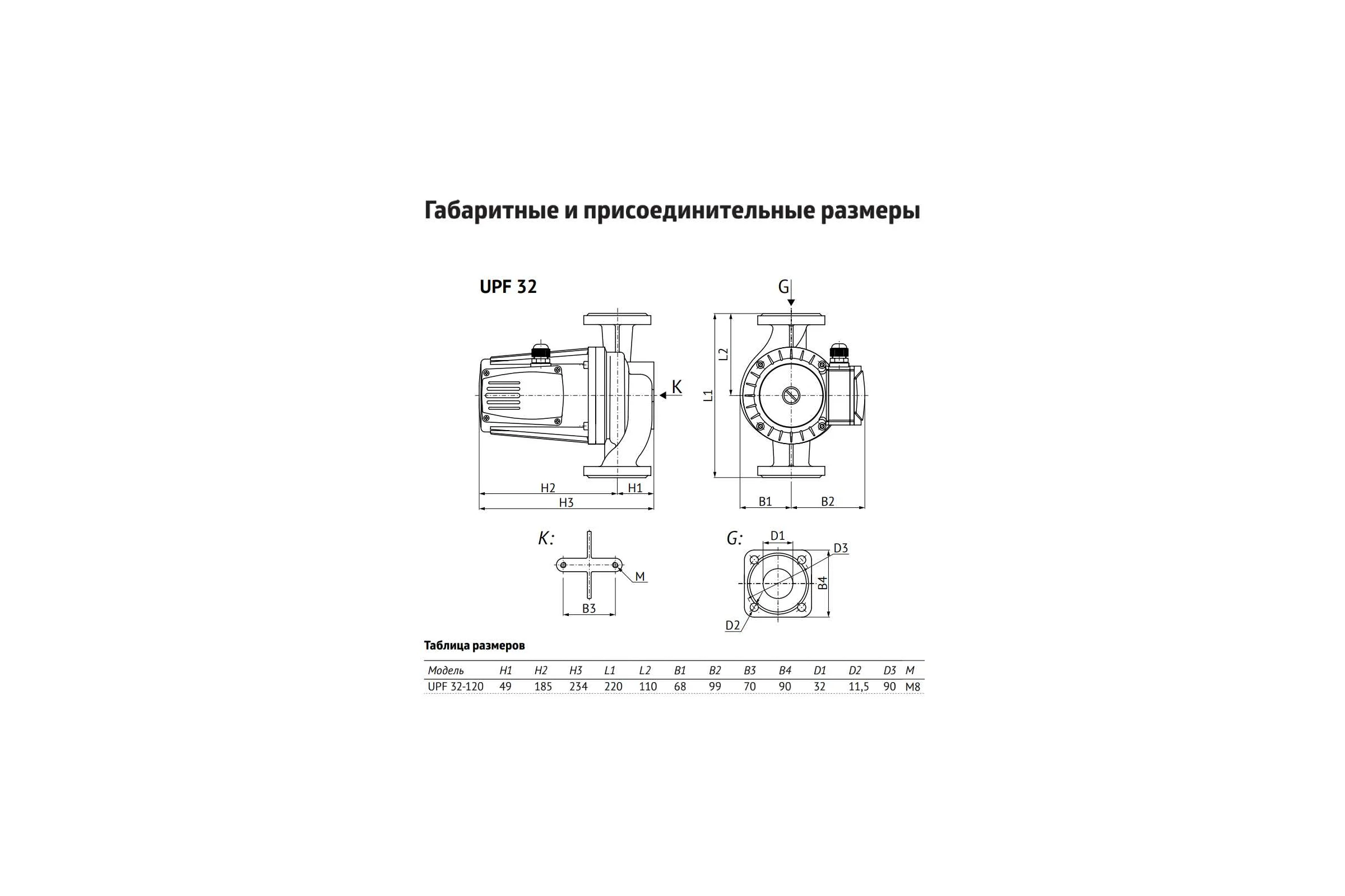 Насос циркуляционный UNIPUMP UPF 32-120 220 отопление, 3-х скоростной 97011