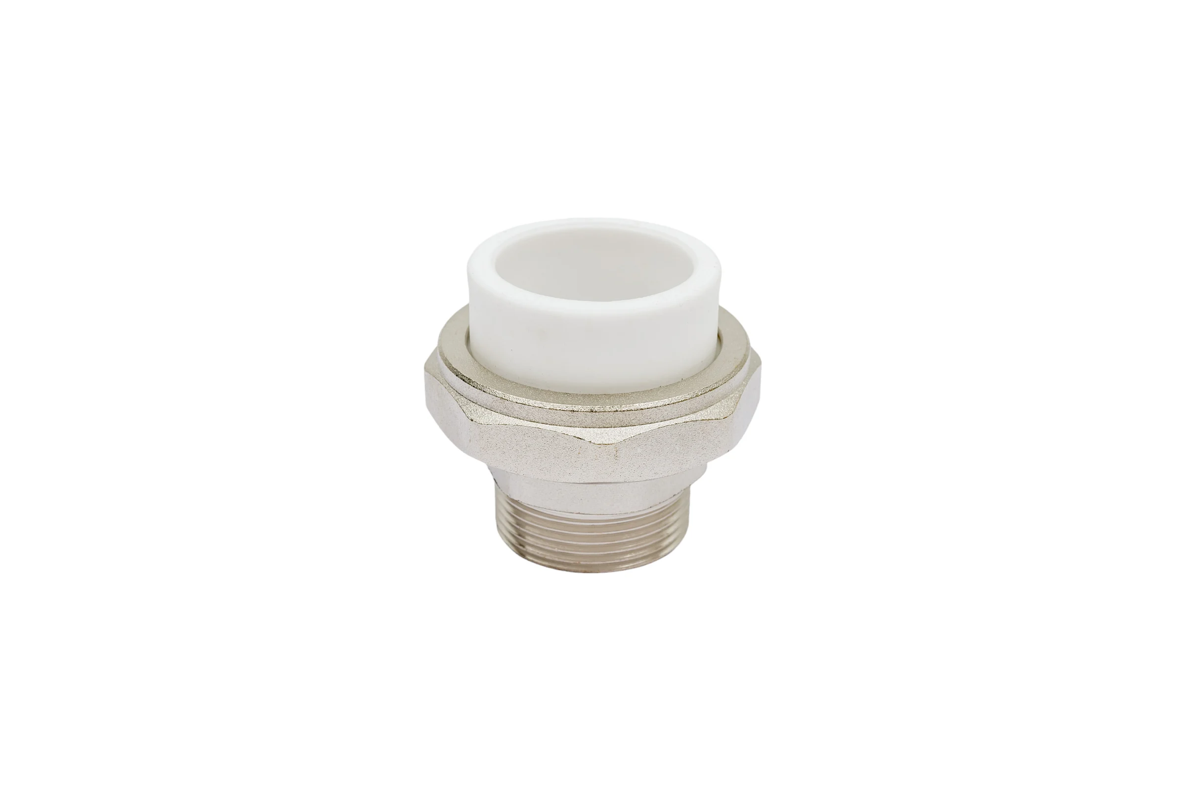Разъемная муфта PPRC MeerPlast Дн40х32 Ру25 белая наружная резьба D200-00505