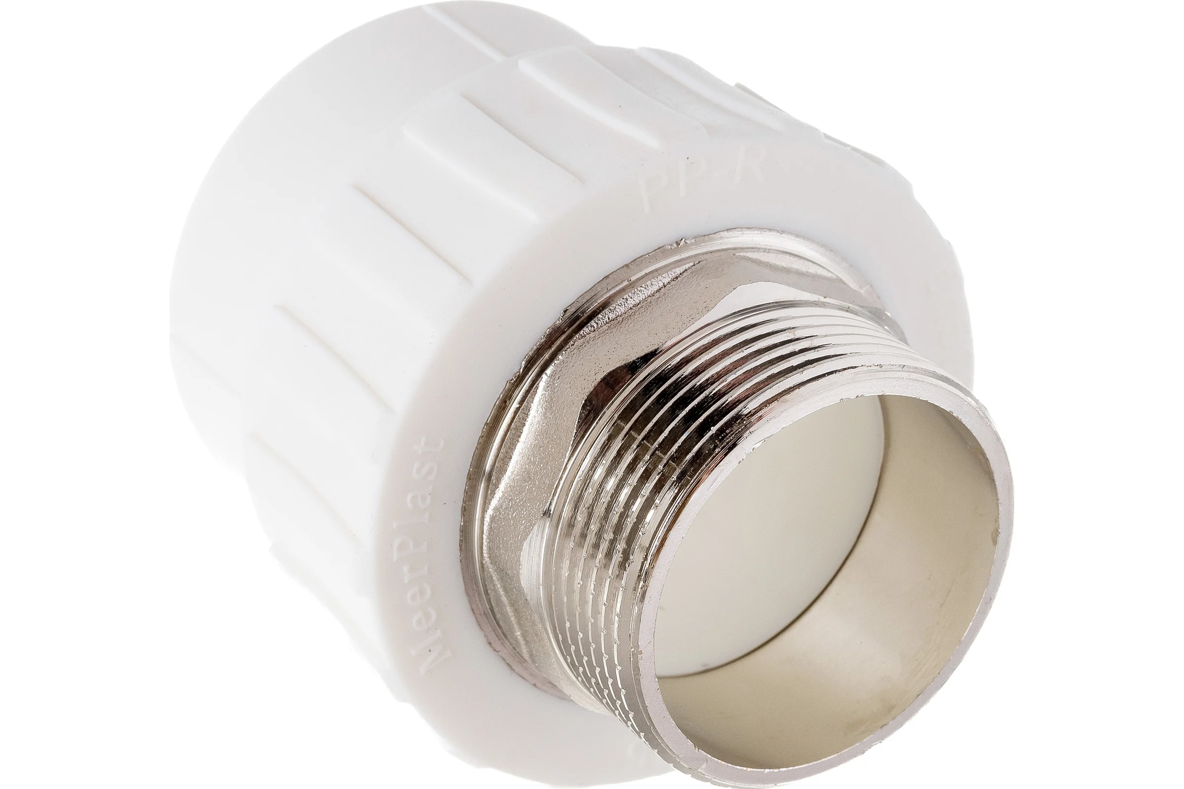 Комбинированная муфта PPRC MeerPlast Дн50x40 Ру25 белая наружная резьба D200-00457