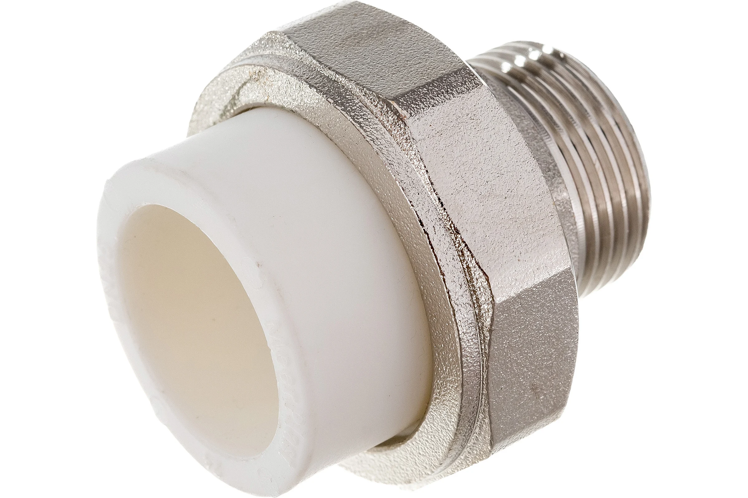 Разъемная муфта PPRC MeerPlast Дн25х20 Ру25 белая наружная резьба D200-00497