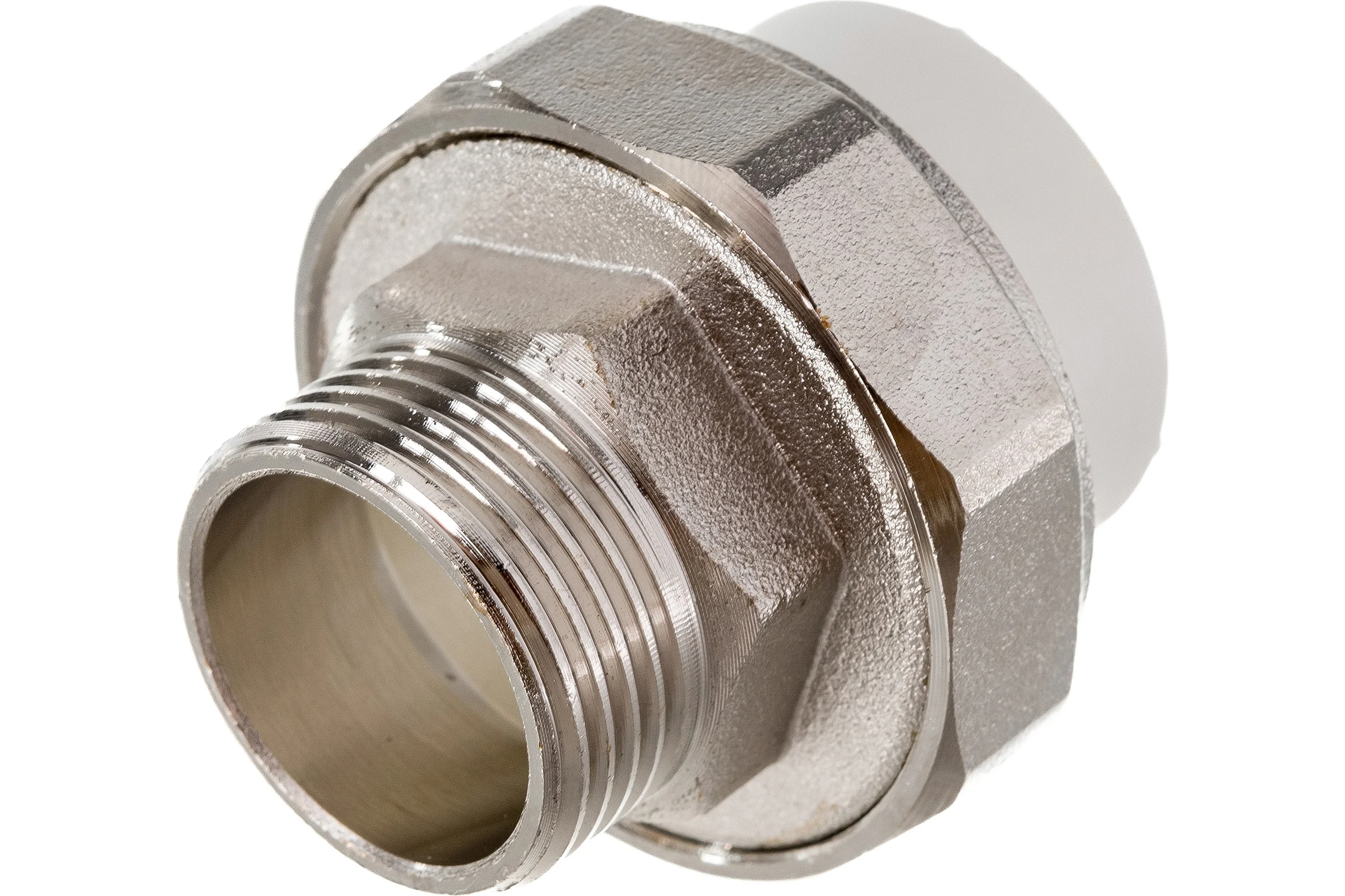 Разъемная муфта PPRC MeerPlast Дн25х20 Ру25 белая наружная резьба D200-00497