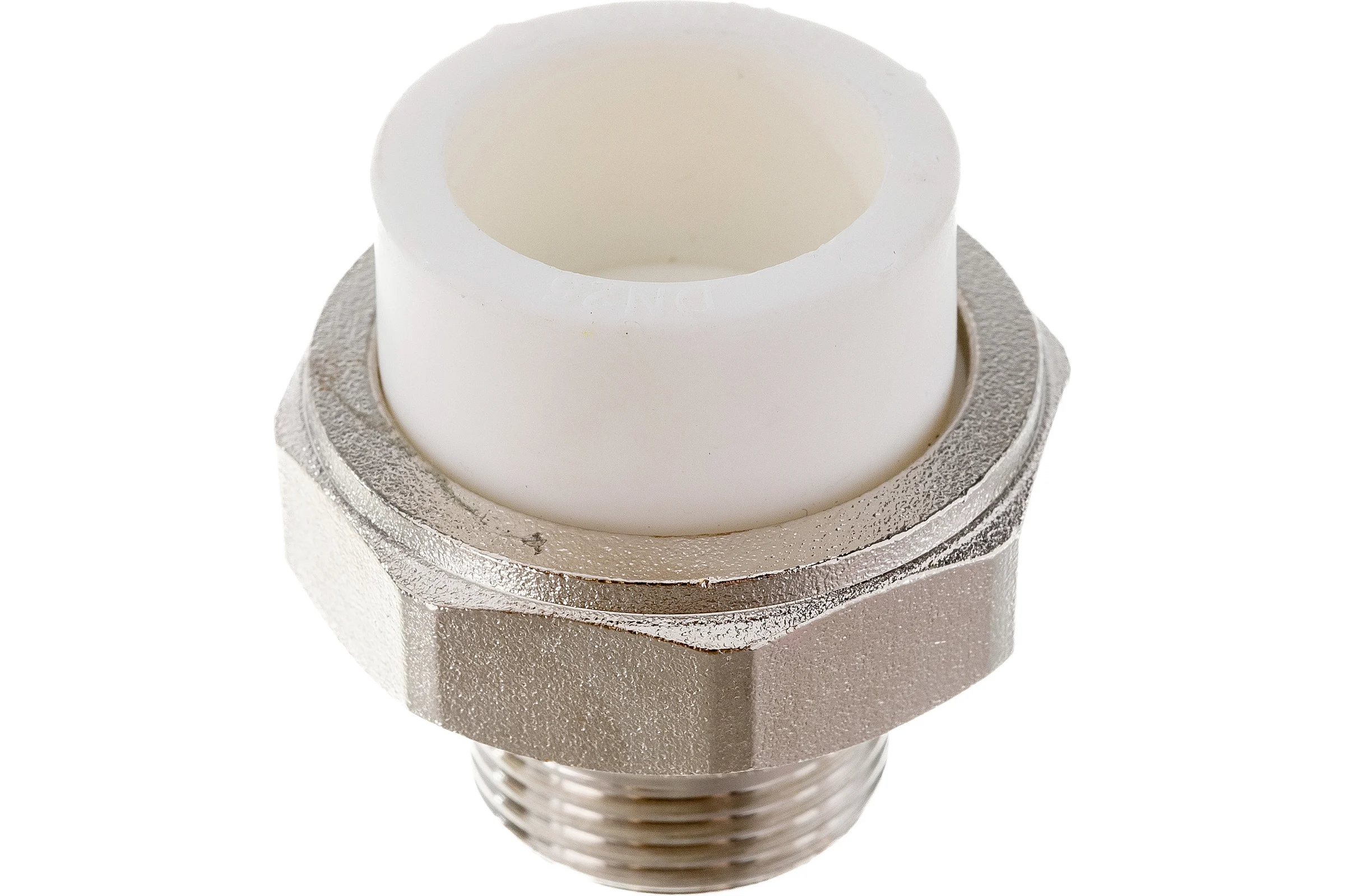 Разъемная муфта PPRC MeerPlast Дн25х20 Ру25 белая наружная резьба D200-00497