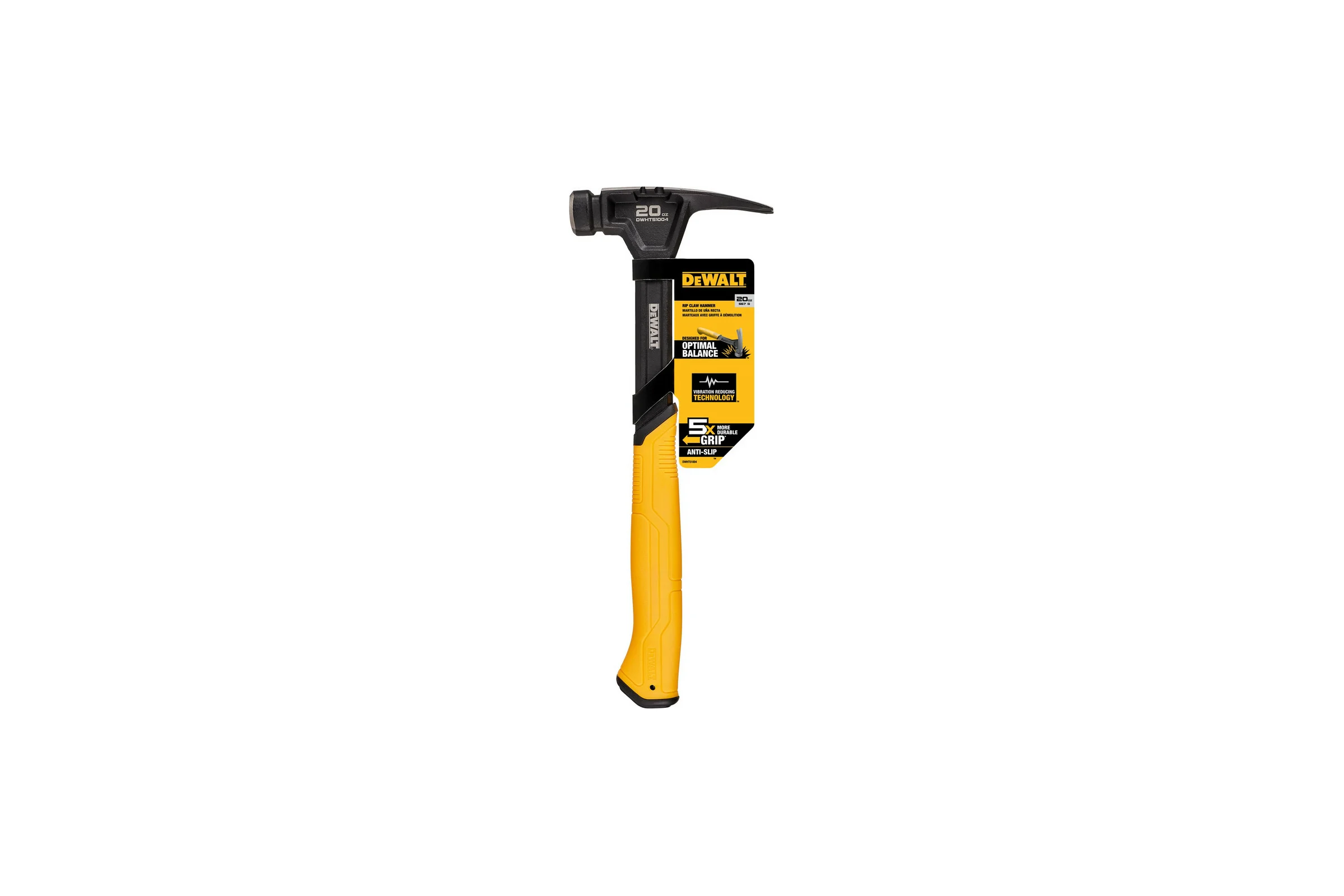 Одноэлементный молоток с прямым гвоздодёром Dewalt 567 г DWHT51004-0