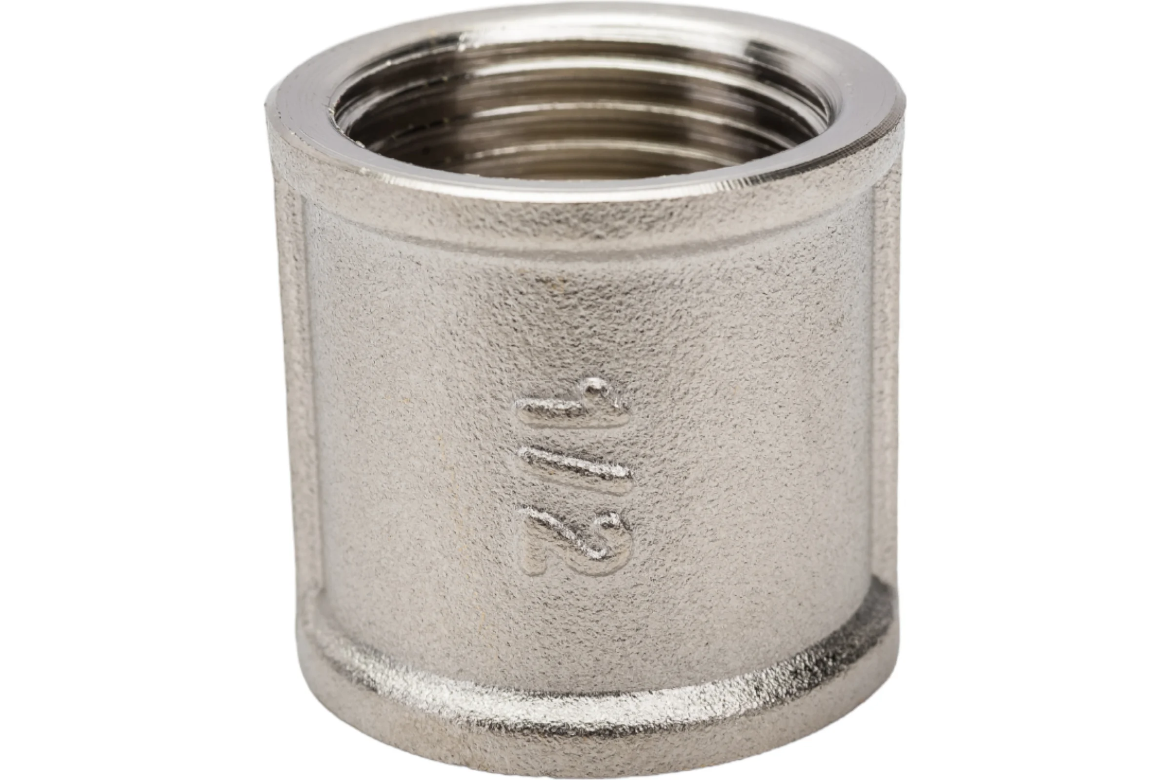 Муфта STI латунная Ду15 (1/2") Ру16 никелированная, внутренняя резьба D270-00416