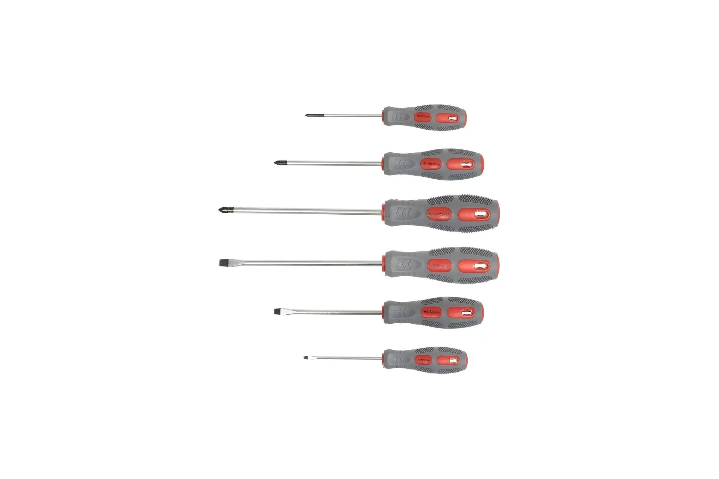 Набор отверток BARTEX 6 пр, PH 0,1,2/ SL 3,5,6, антискольз двухкомп, CrV сталь, SCDFS-6 142931