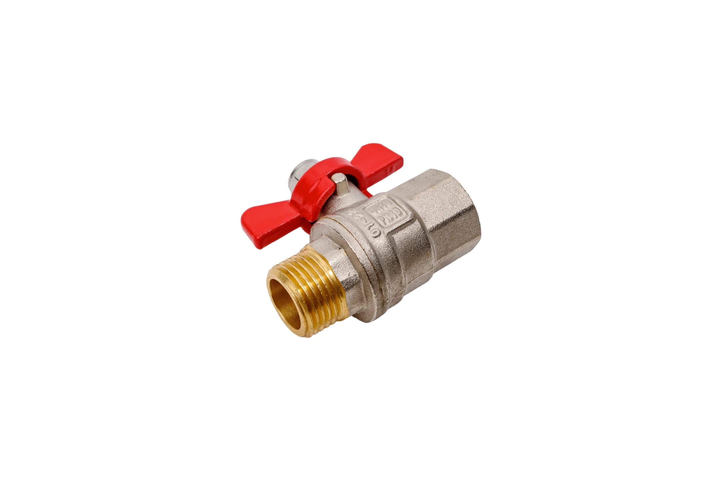 Шаровой кран MVI бабочка ДУ15, 1/2" ВН/НАР BV.514.04