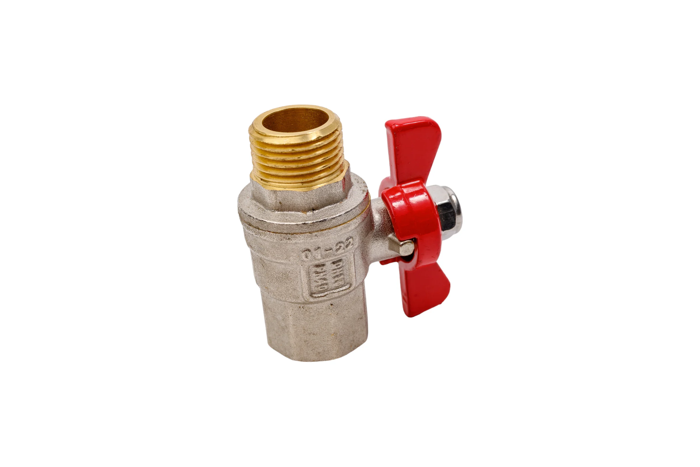 Шаровой кран MVI бабочка ДУ15, 1/2" ВН/НАР BV.514.04
