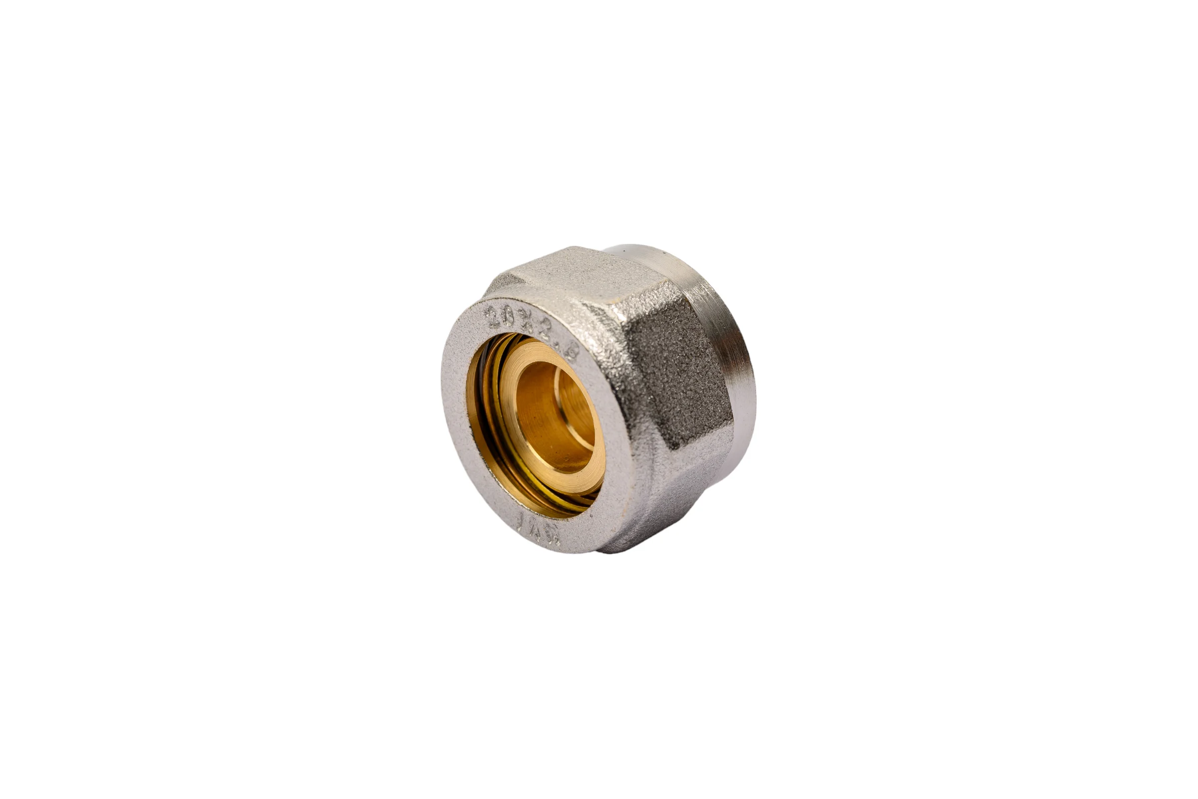 Коллекторный обжимной соединитель MVI 3/4" евроконус для PEX и МП трубы 20, латунь MC40605