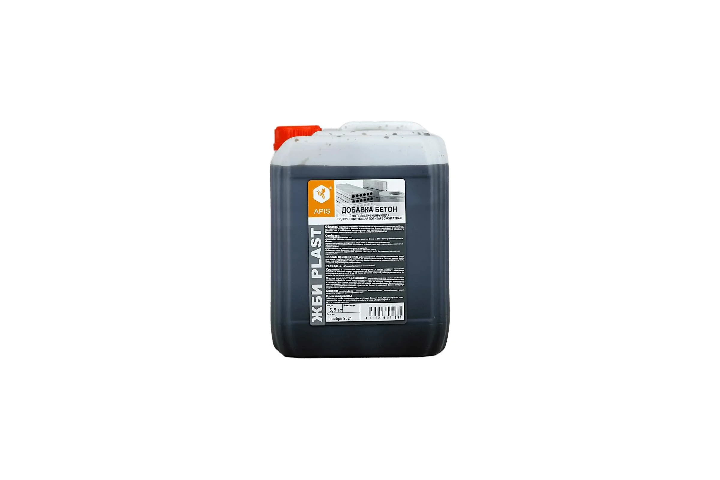 Добавка в бетонные растворы APIS ЖБИ PLAST (канистра; 5.5 кг) 4665296517401