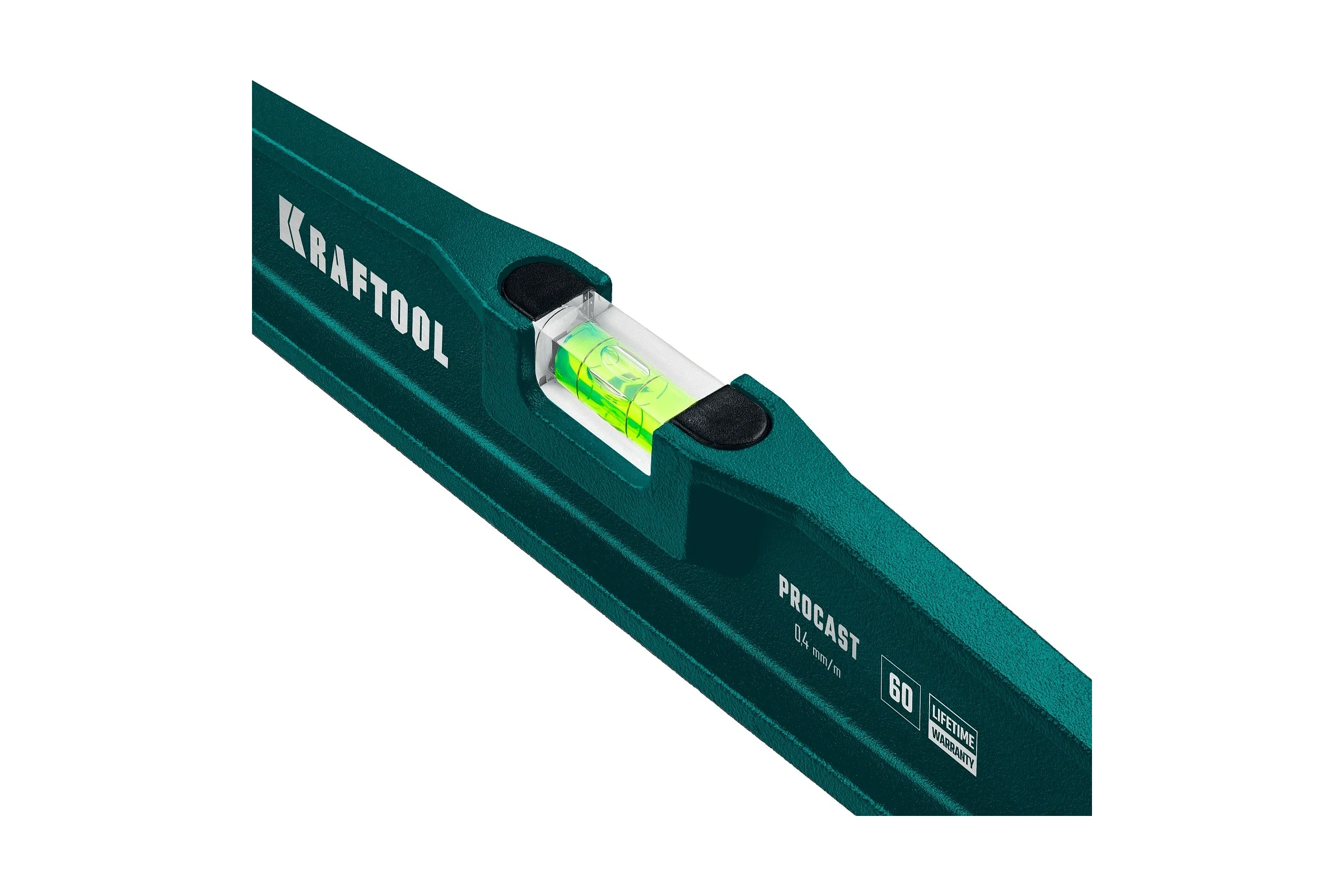 Литой уровень KRAFTOOL Procast 2 ампулы, 0,5 мм/м, 600 мм 34717-060
