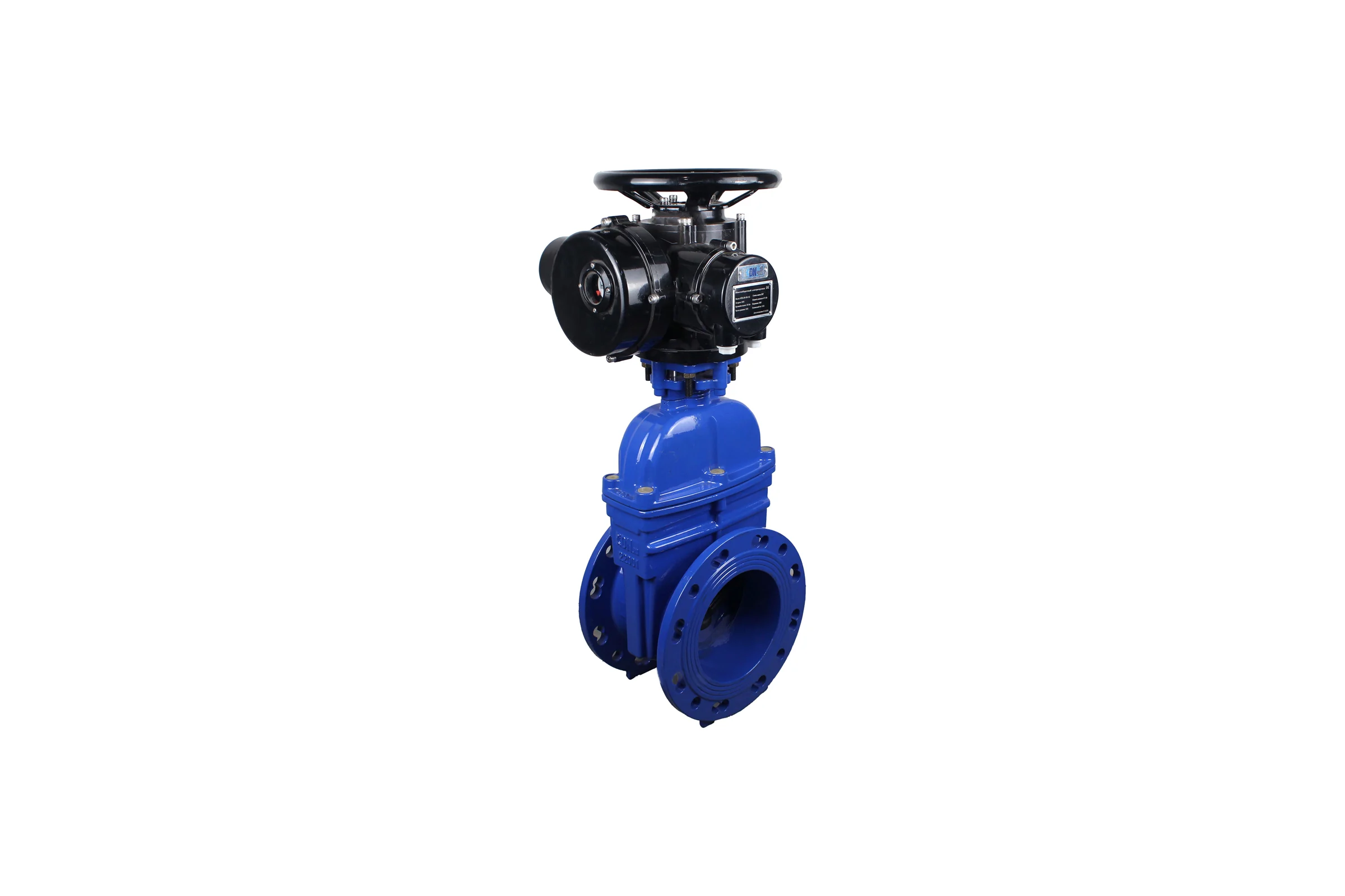 Задвижка клиновая DN.ru 30ч939р GGG50-GGG50-EPDM-BLUE Ду300 Ру10/16 фланцевая, c ОСТ-фланцем, эл.привод VGD-020 220В пятикулачковый D040-10568