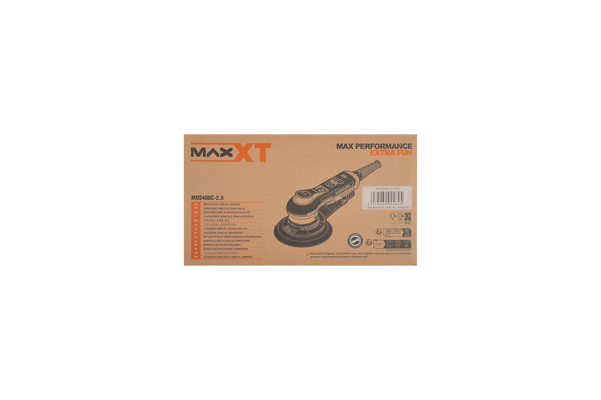 Шлифовальная машинка ручная MAXXT, 220V/50Hz, 400W, 150 мм, эксц. 2,5 мм MOS400C-2.5