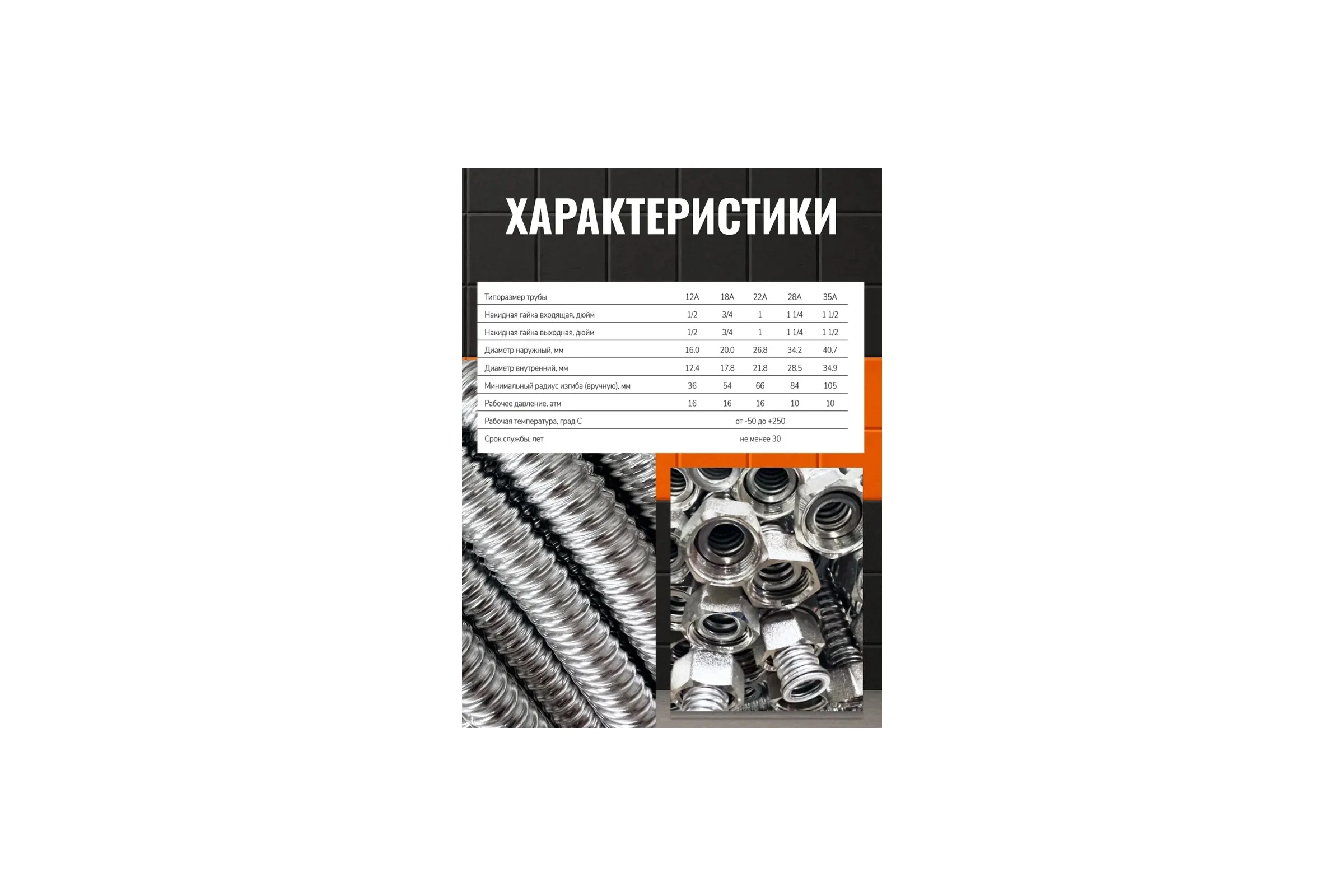 Подводка гибкая универсальная STACORT из нержавеющей стали SS304, NT-1 1/2''- 700 Г-Г (никель, гайка-гайка, 700 мм) NT-1 1/2-700-GG(N)