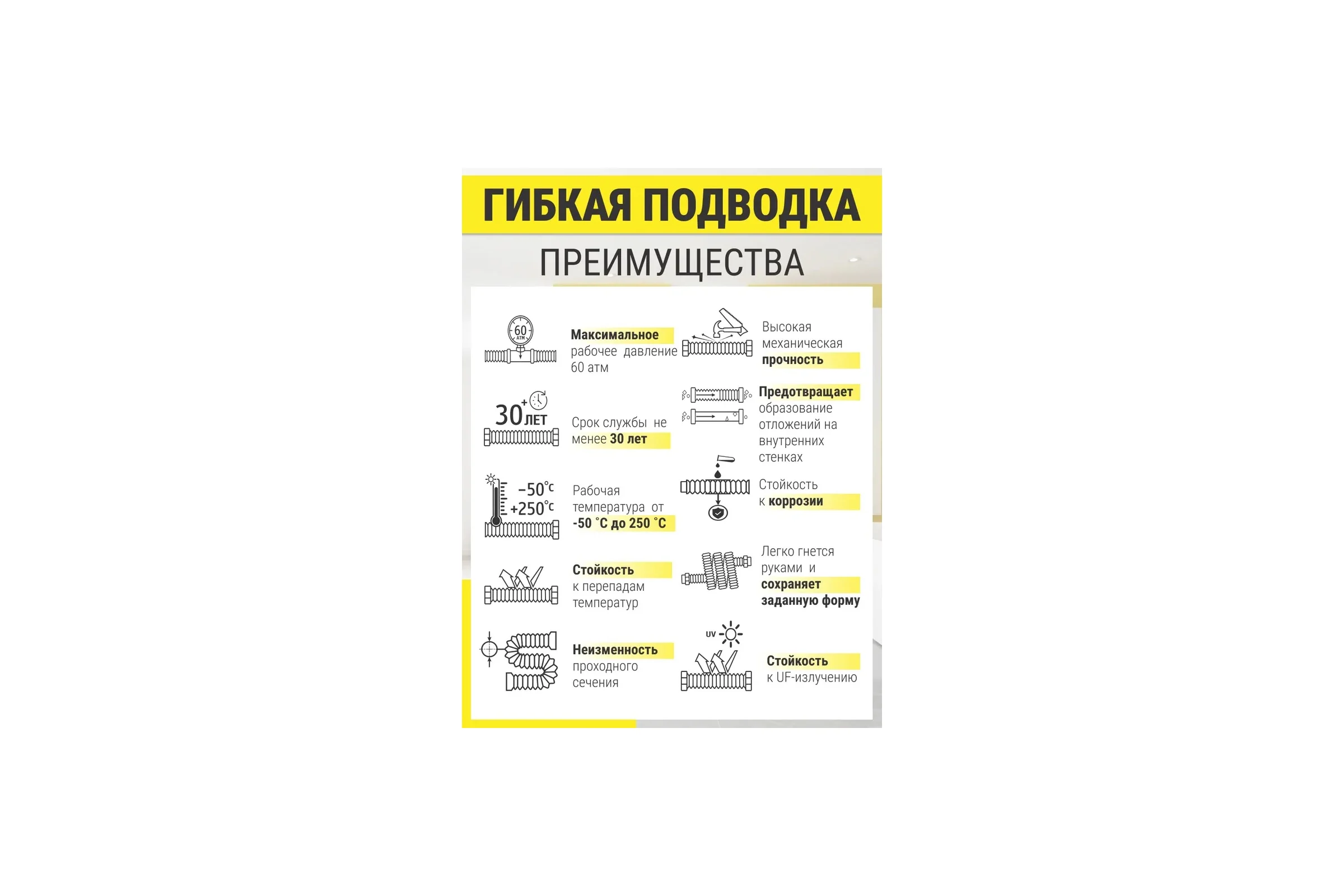 Подводка гибкая универсальная STACORT из нержавеющей стали SS304, NT-1''- 1500 Г-Г (никель, гайка-гайка, 1500 мм) NT-1-1500-GG(N)