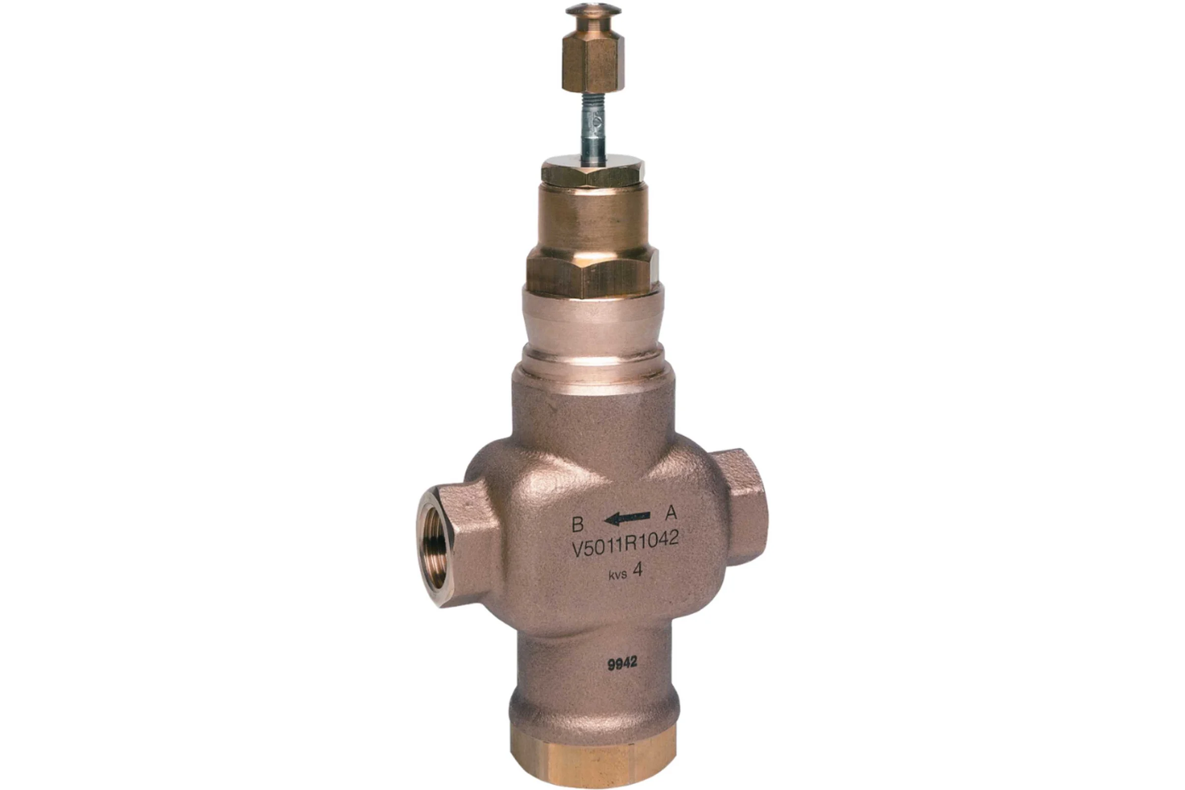 2-х ходовой регулирующий линейный муфтовый клапан Honeywell DN25 PN16 Kvs 10 20мм V5011R1067