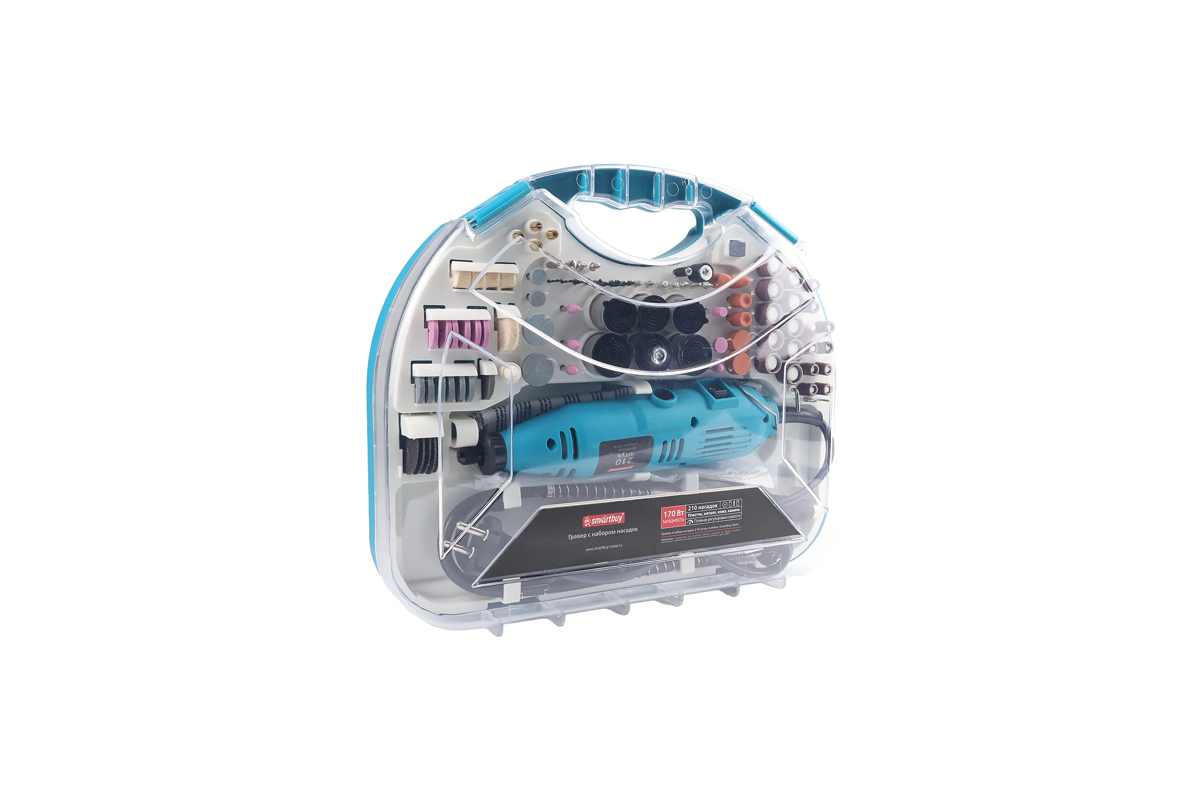 Гравер с набором насадок Smartbuy, 210 штук, в кейсе, Tools SBT-GRS-210p1