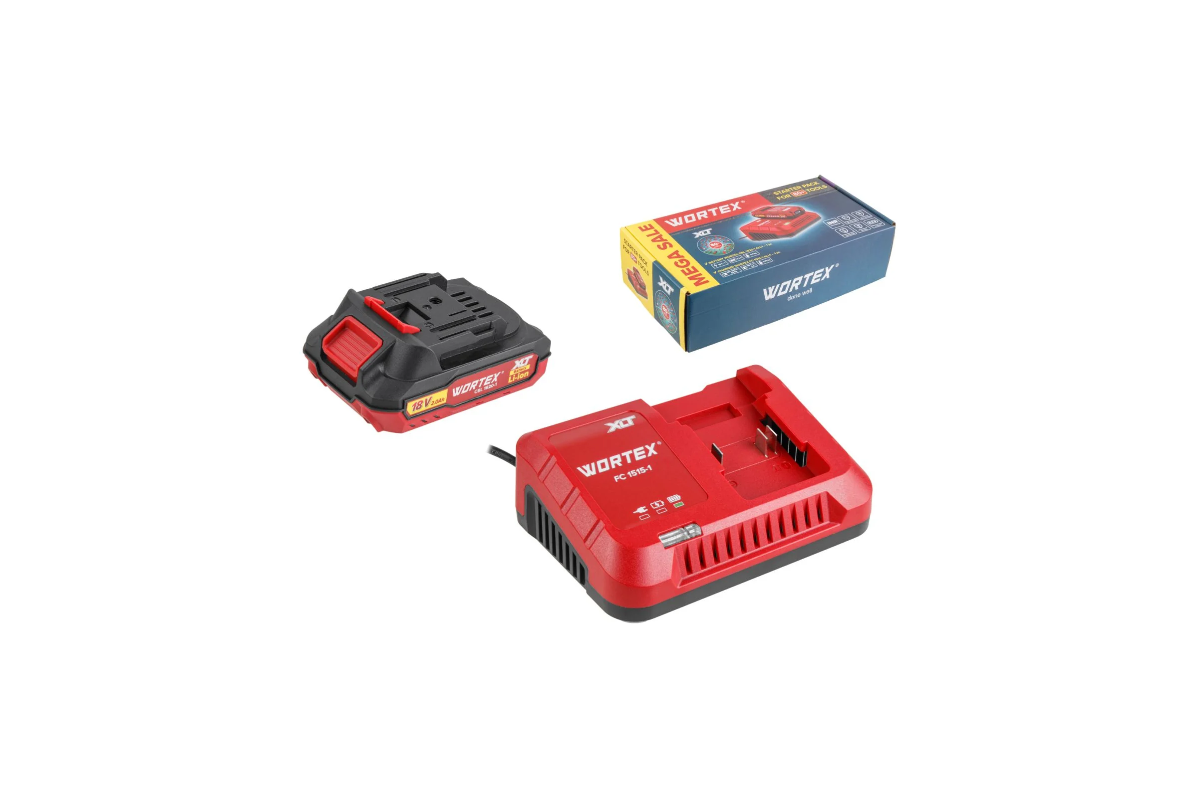 Набор аккумулятор WORTEX 2 А*ч и зарядное устройство 1х2 А ALL1 XLT в кор. SET ЦЗ-0450365740
