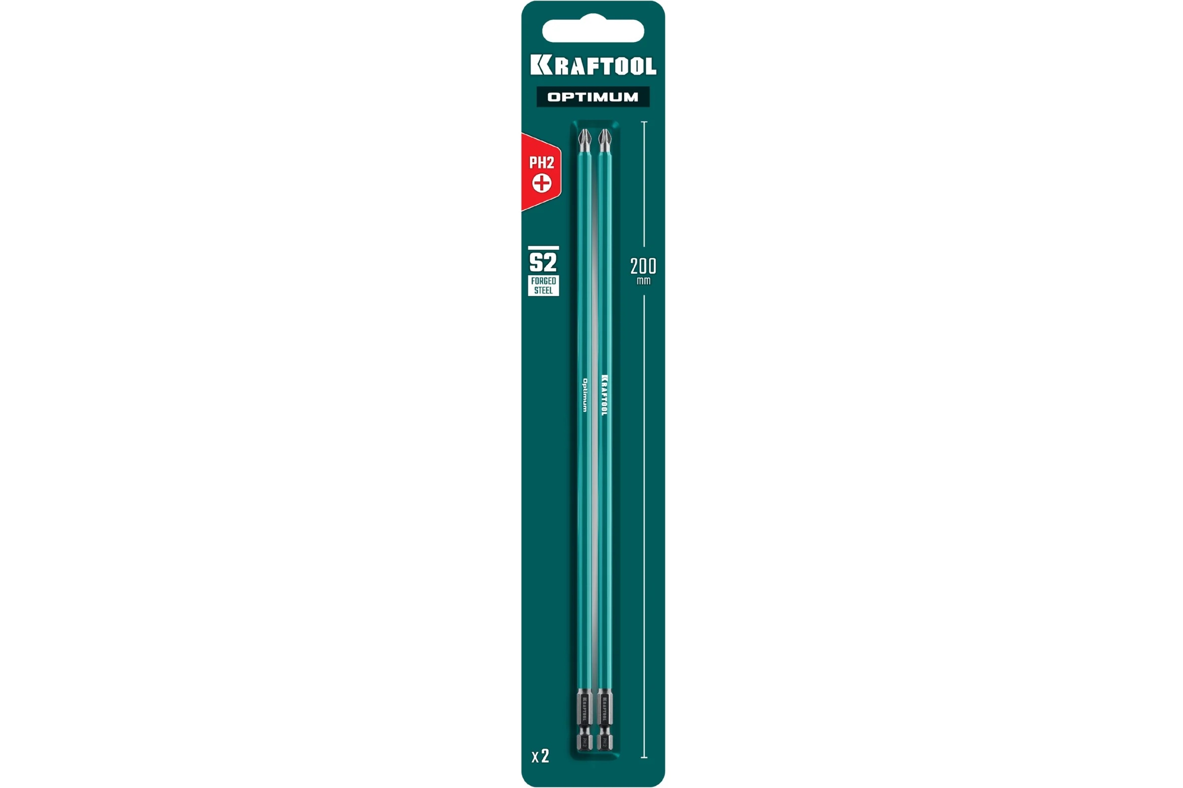 Бита KRAFTOOL Optimum PH 2, 200 мм, 2 шт 26122-2-200-2