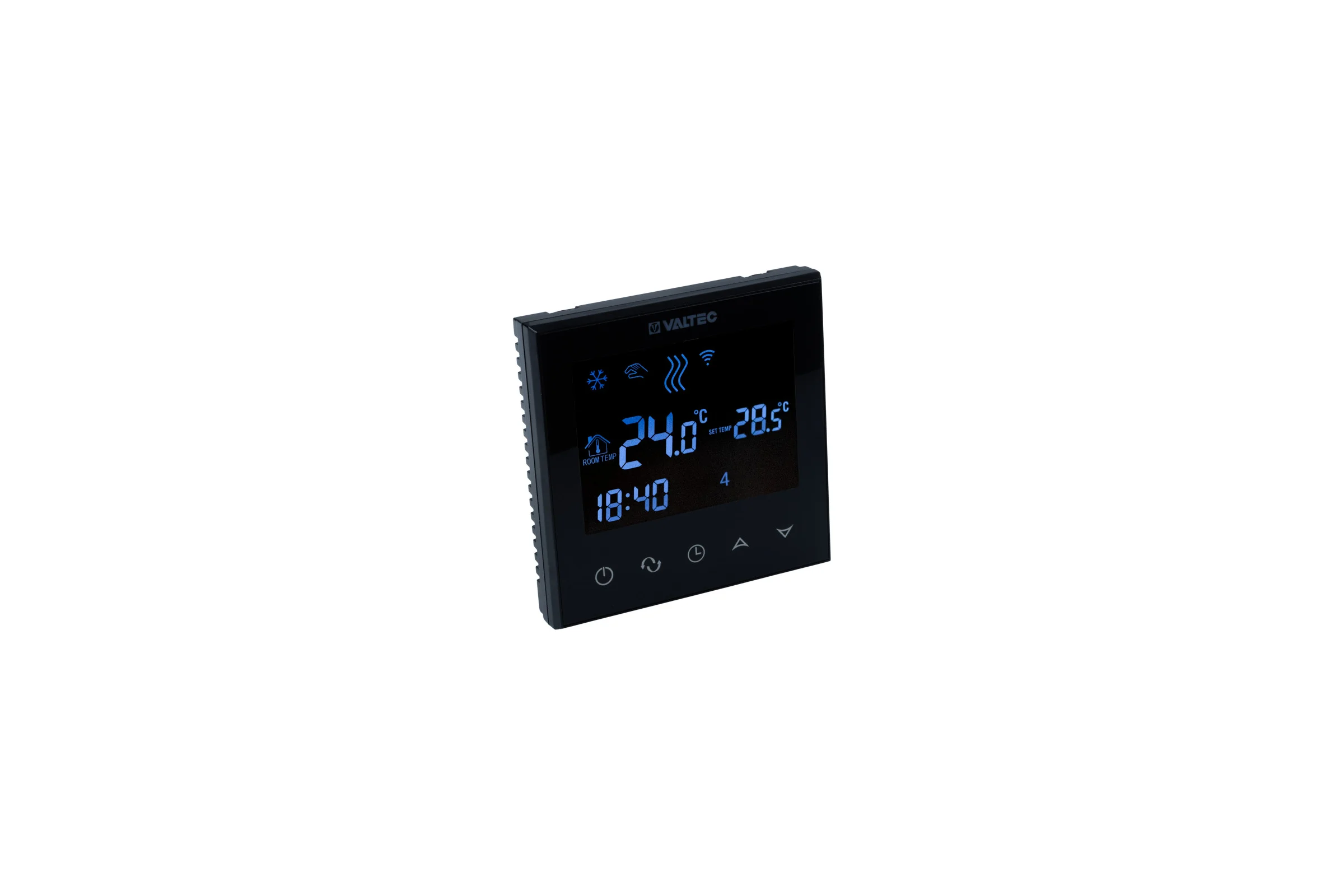 Комнатный двухконтурный WIFI-хронотермостат Valtec (черный) VT.AC713.B.0