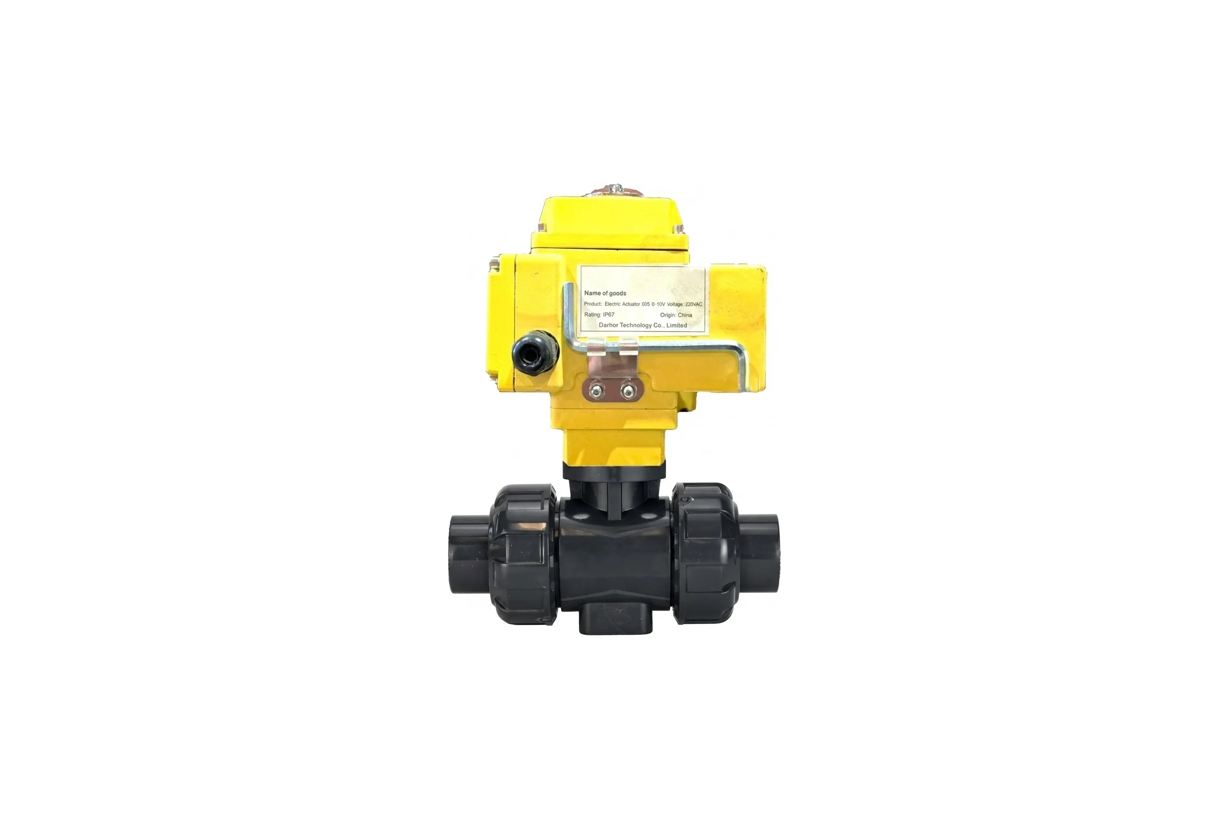 Кран шаровой НПВХ-НПВХ-E-FP-GRM-ISO Дн100 Ру10, клеевой, эл.привод QT-005-220-0-10В DAR gander DN.ru D160-75515