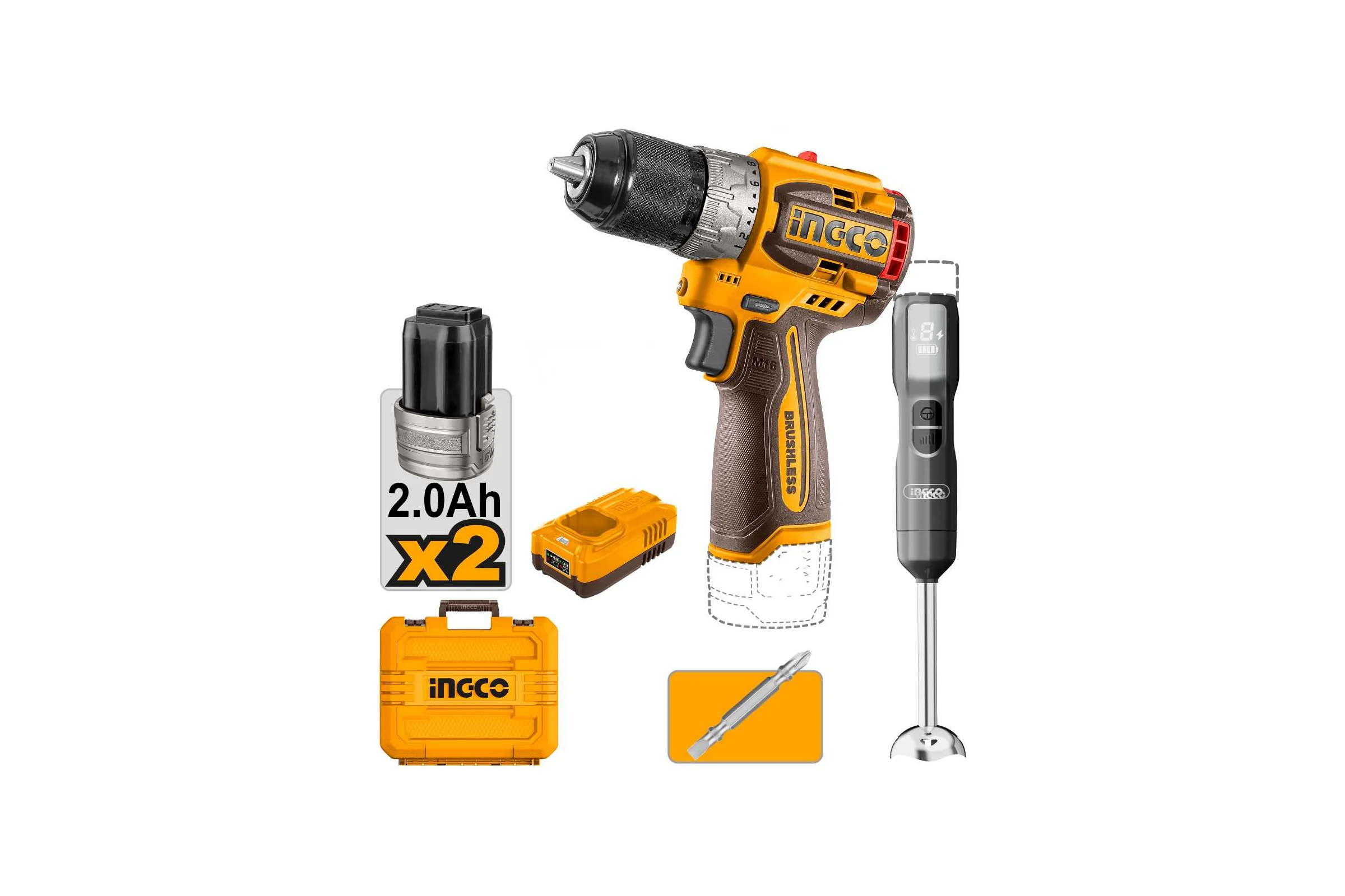 Комбо набор аккумуляторный INGCO 16В 2 шт (4) INDUSTRIAL ПП 353 CKLI1628