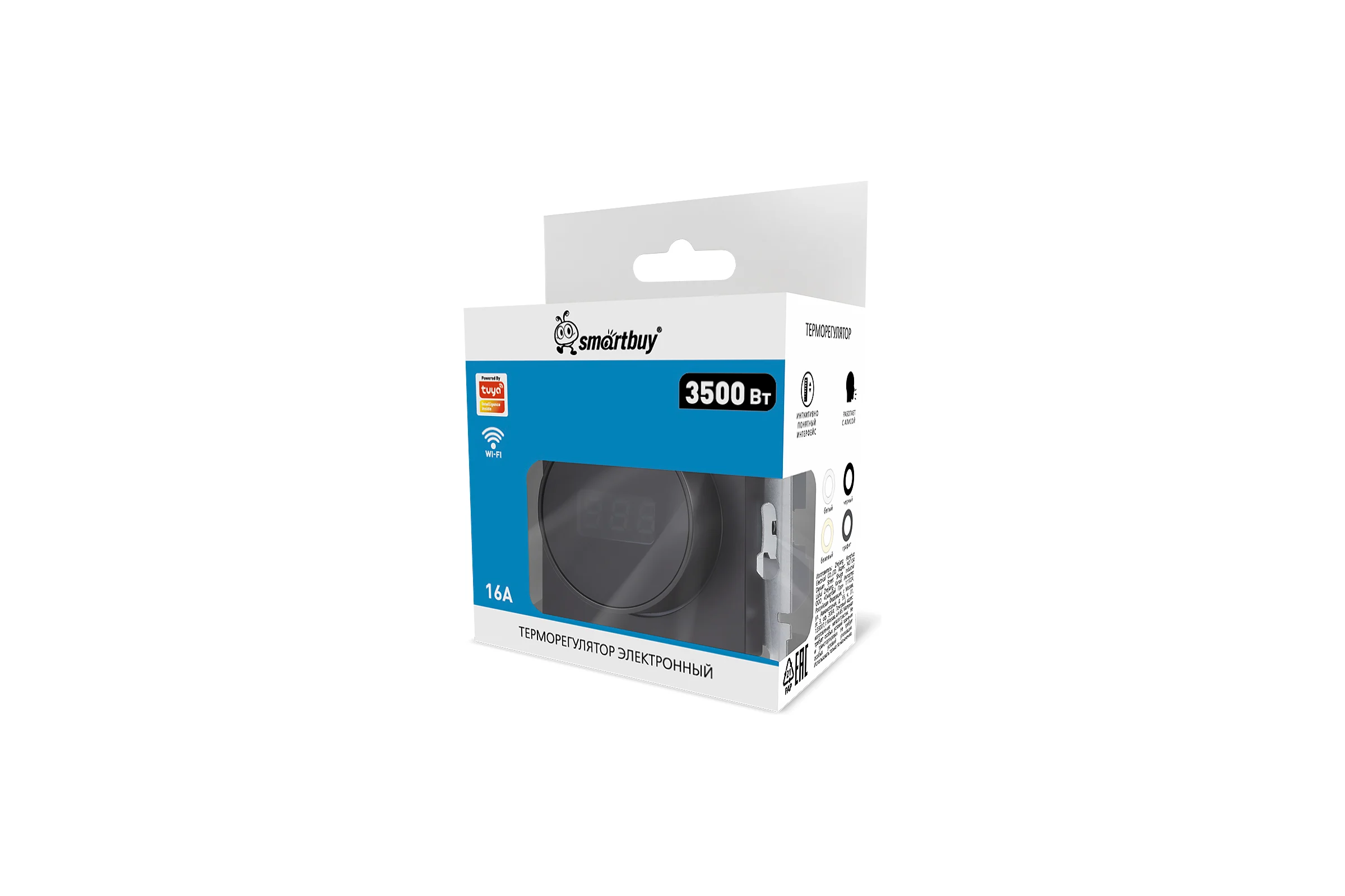 Терморегулятор электронный Smartbuy с Wi-Fi, 3500Вт, черный () SBE-06b-16-TE