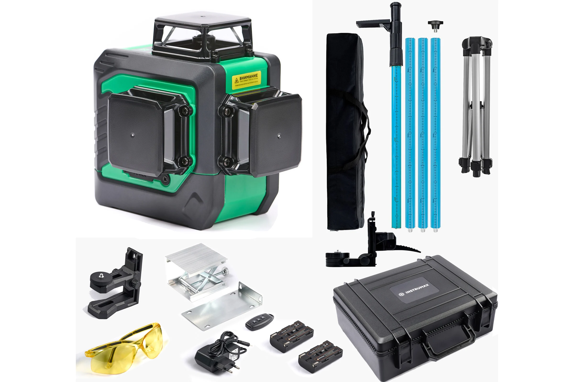 Комплект INSTRUMAX лазерный уровень GL 3-360 BAZA SET + штатив-штанга элевац. lp-300 в комплекте (2АКБ) IM0158_К2