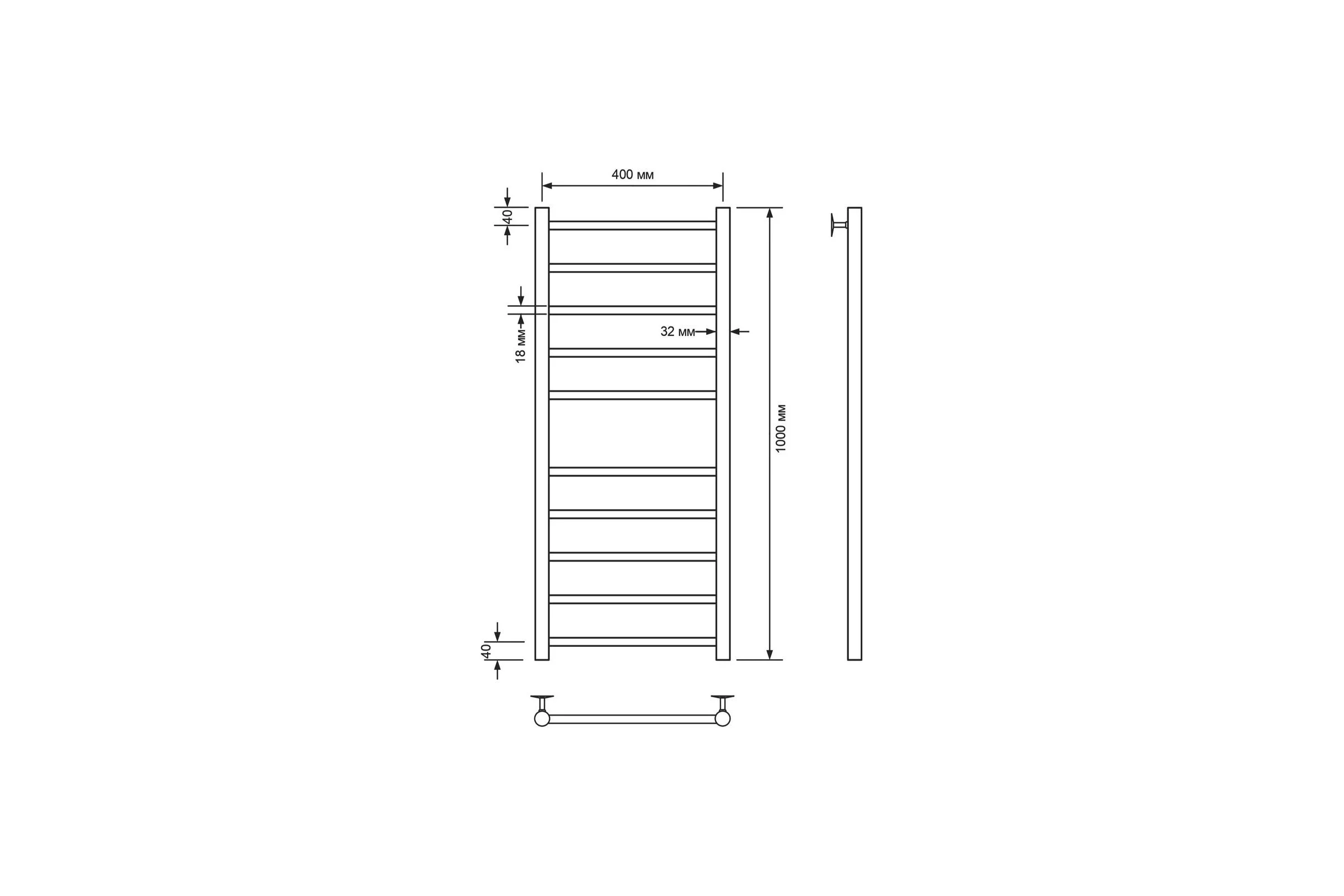 Полотенцесушитель водяной Comfysan Noumi W-10 100/40, хром 013905