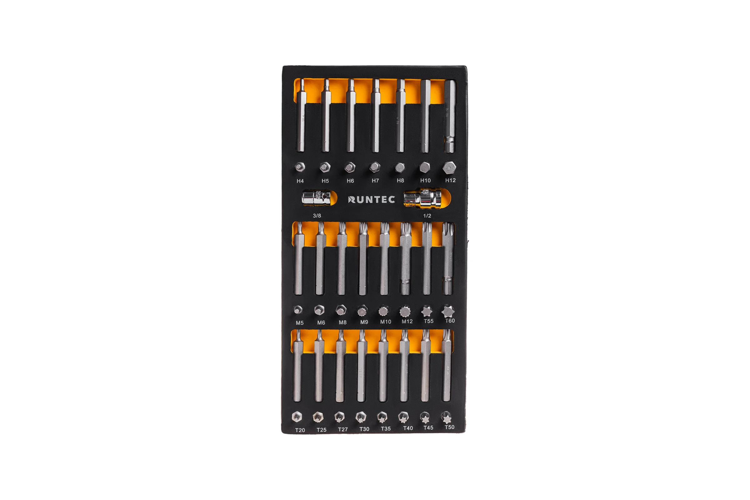 Набор бит Runtec RUNTEC S2, 10 мм TORX, SPLINE, HEX в ложементе EVA, 48 предметов RT-H10B1E48F