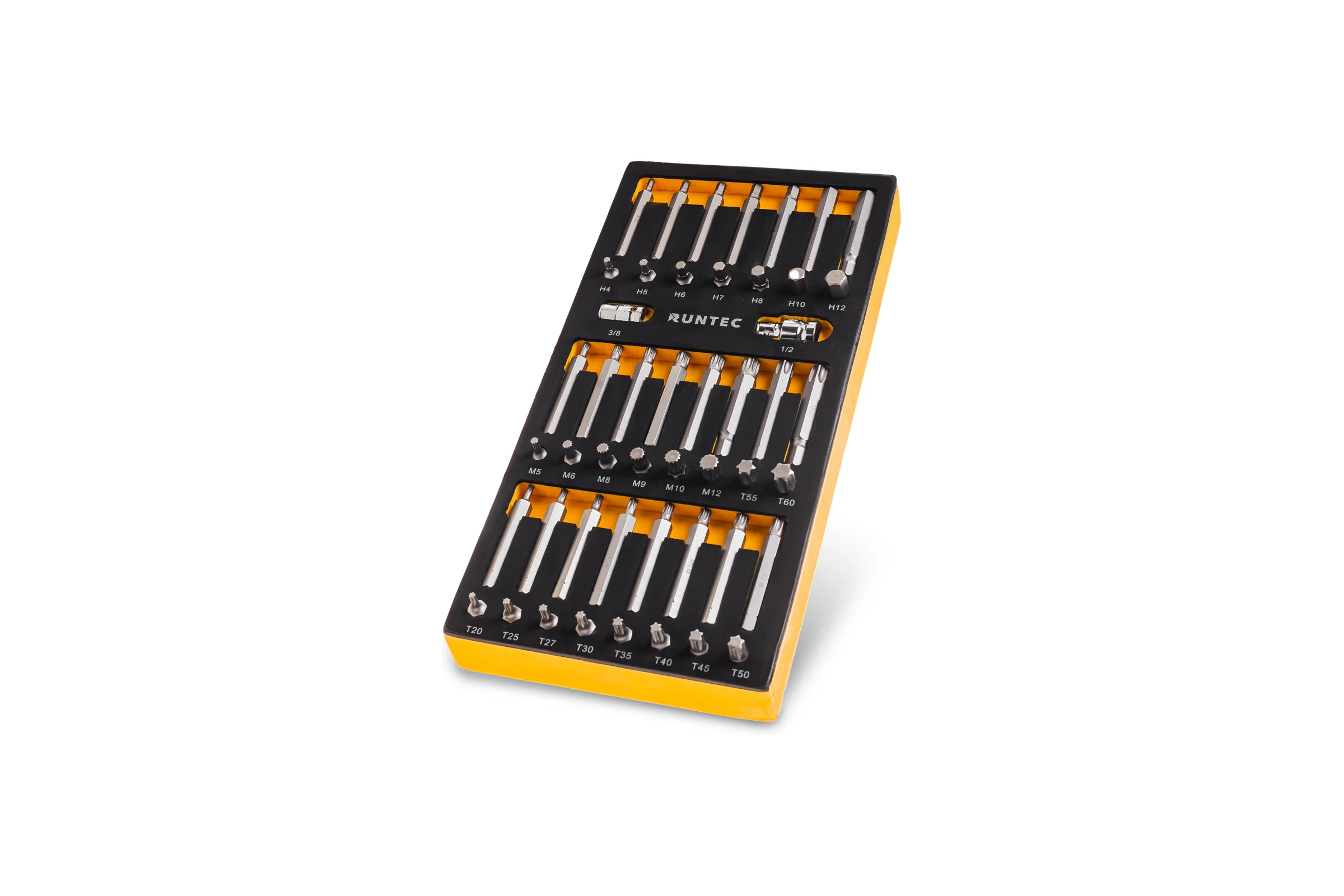 Набор бит Runtec RUNTEC S2, 10 мм TORX, SPLINE, HEX в ложементе EVA, 48 предметов RT-H10B1E48F