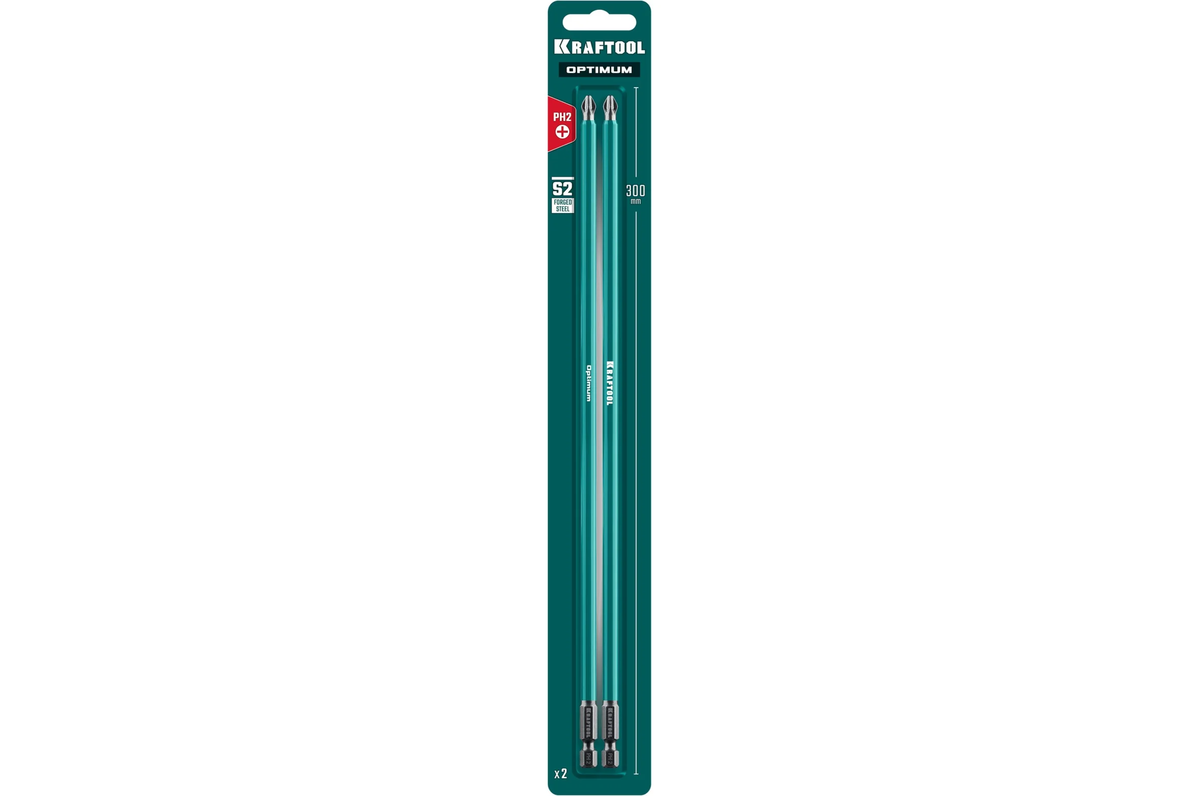 Бита KRAFTOOL Optimum PH 2, 300 мм, 2 шт 26122-2-300-2