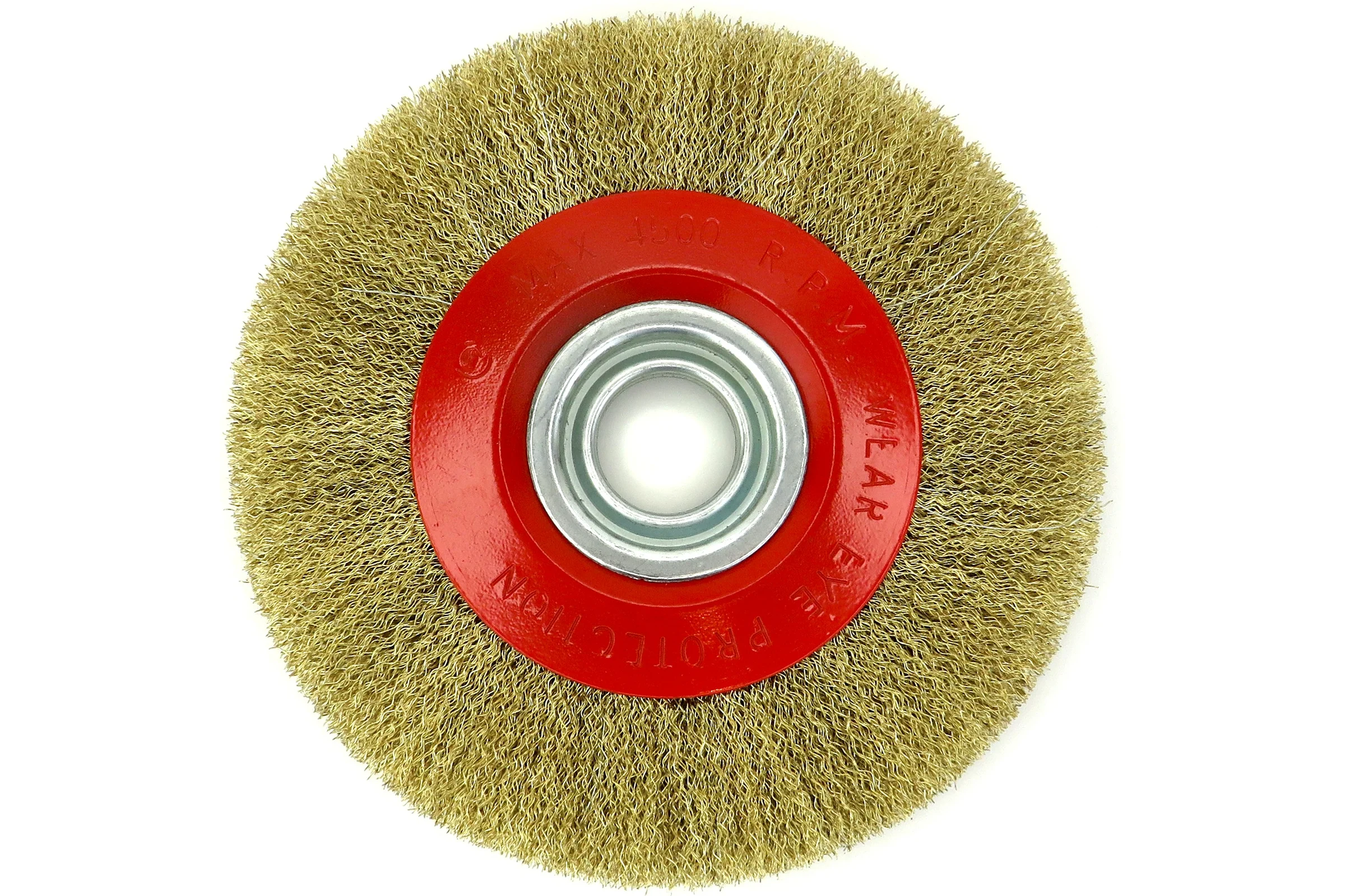 Щетка дисковая EuroBrush Д200х25х32+адаптеры, ворс гофр латунир-я сталь 0,30, до 4500 об/мин (код 13-125) EB-LBS5