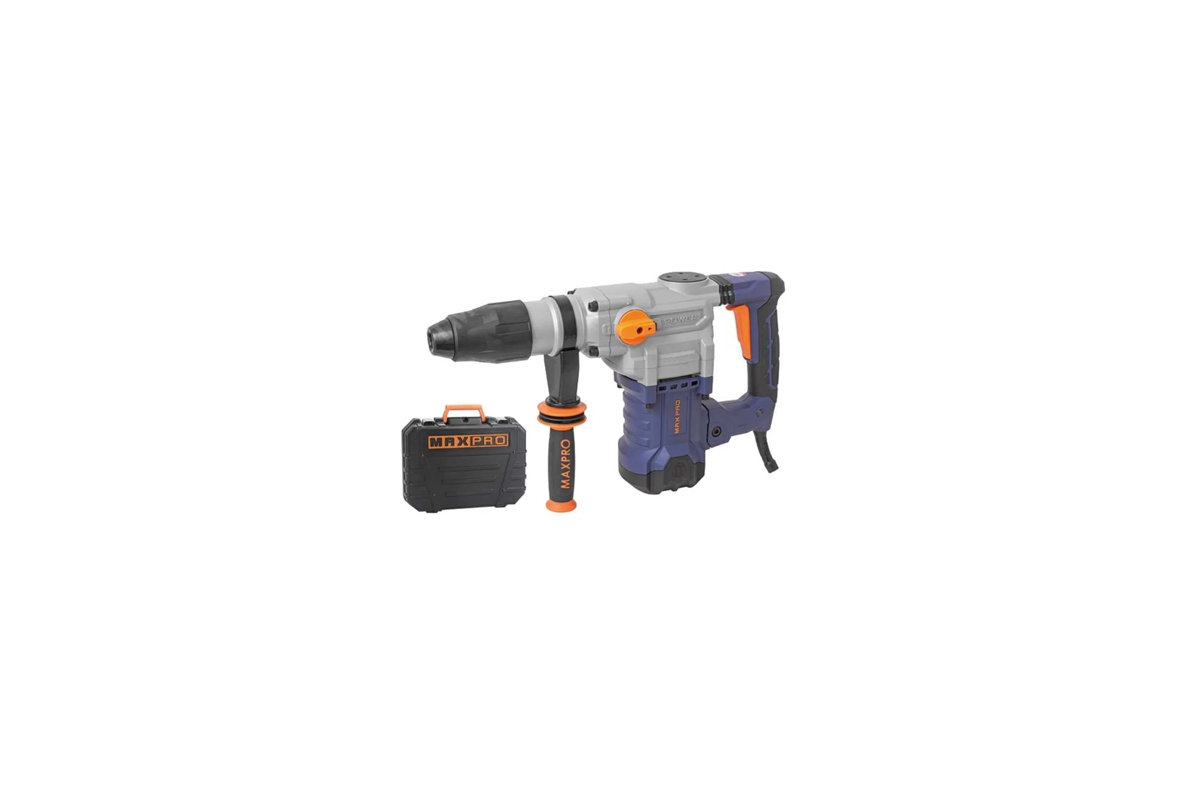 Перфоратор демонтажный MAX-PRO 1600 Вт, 630 об/мин, 9 Дж, бетон 50 мм, 7,3 кг, SDS-MAX, антивибрационная ручка, резиновые вставки, резиновый кабель, н 85096