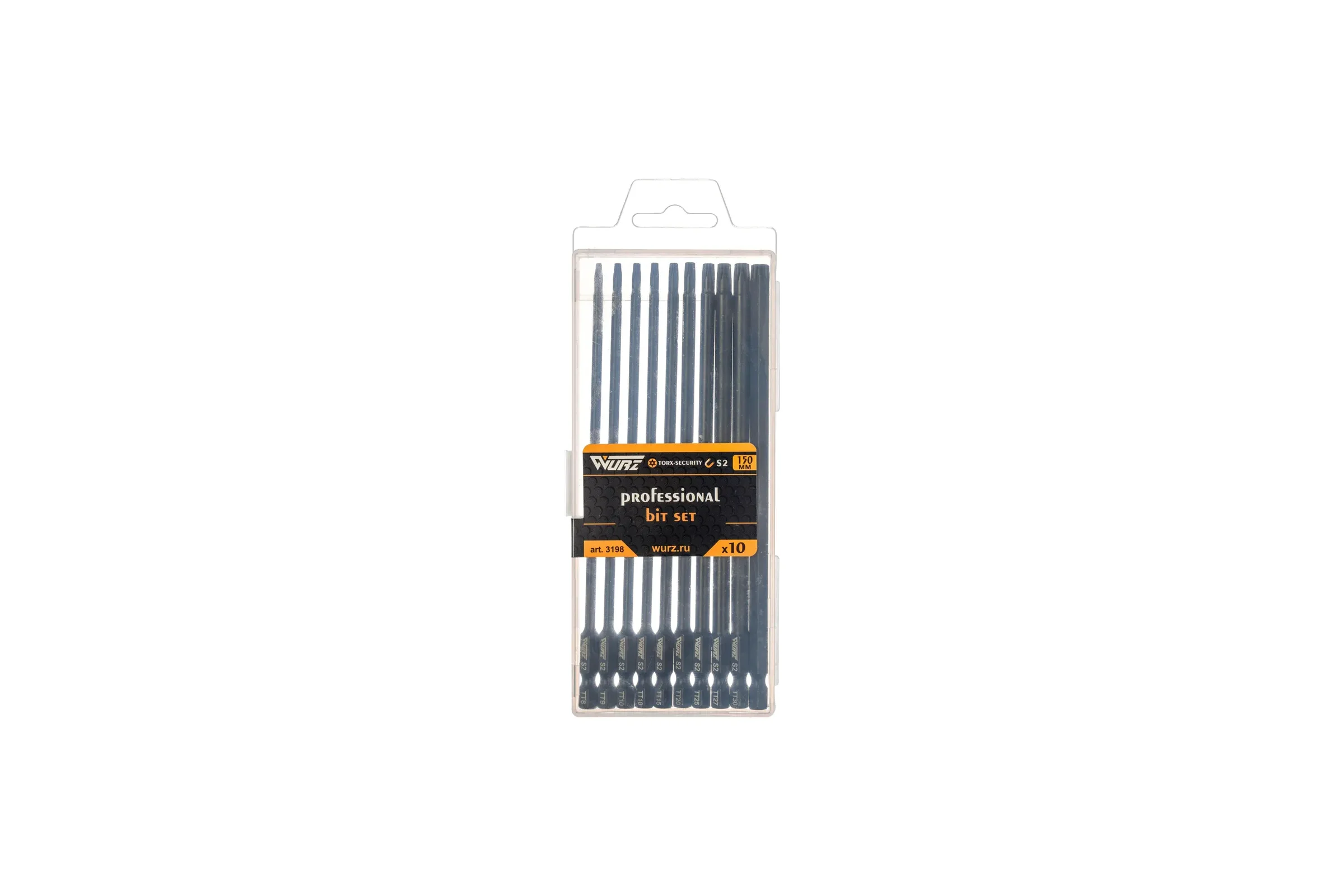 Набор бит WURZ Torx Security 150мм S2 10шт 3198
