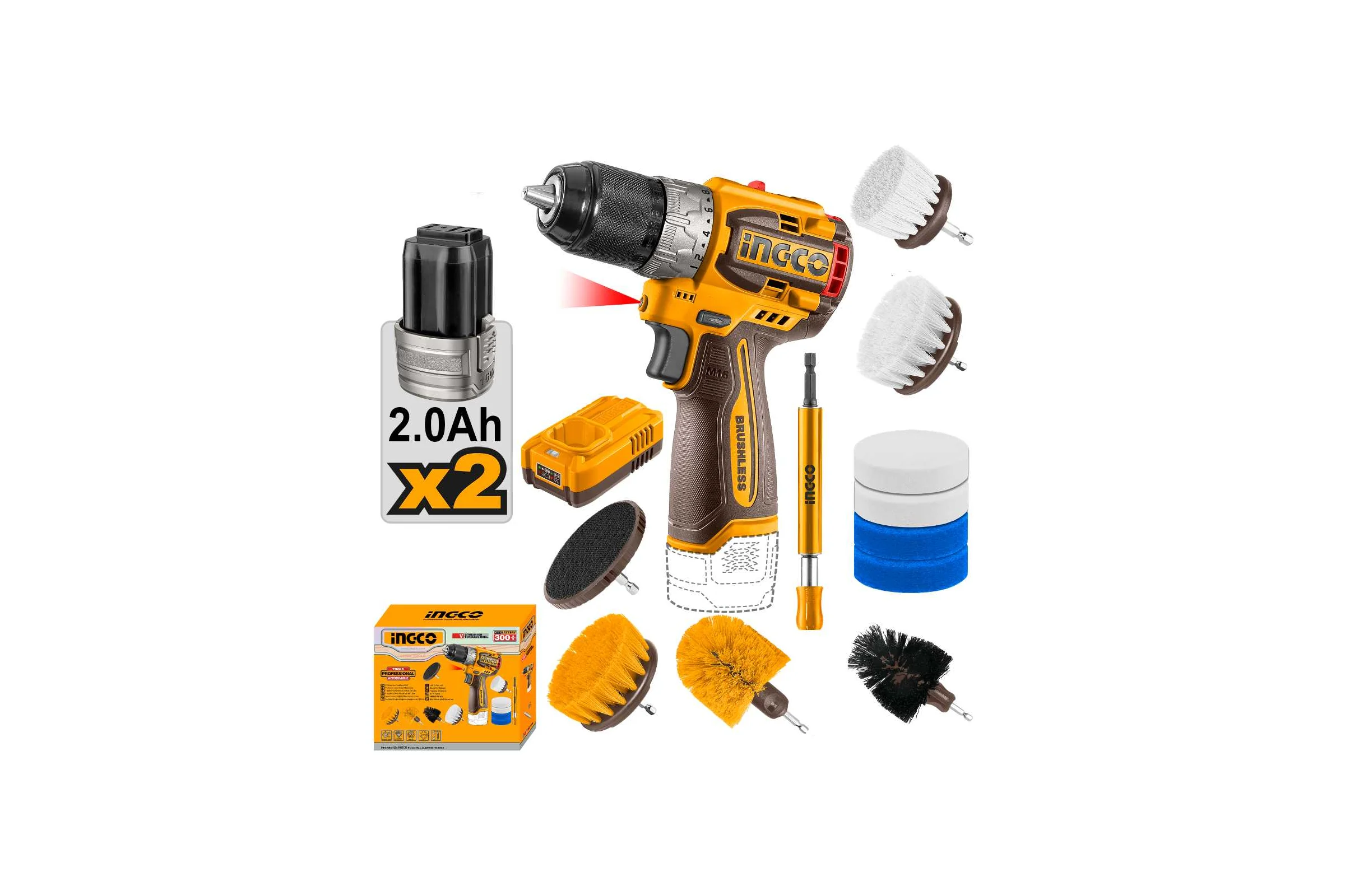 Аккумуляторный шуруповерт INGCO б/щ 16В Li-ion, 60 Нм INDUSTRIAL COSLI240786