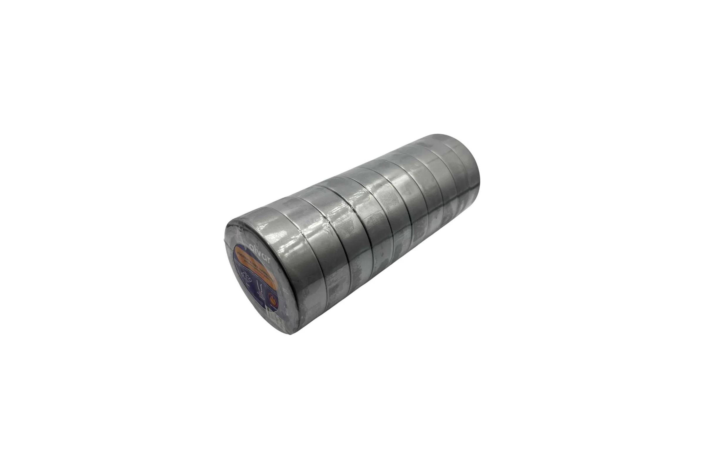 Изолента Alvar ПВХ 19мм, 20м, серая (комплект из 10 штук) AL-1920GR_10